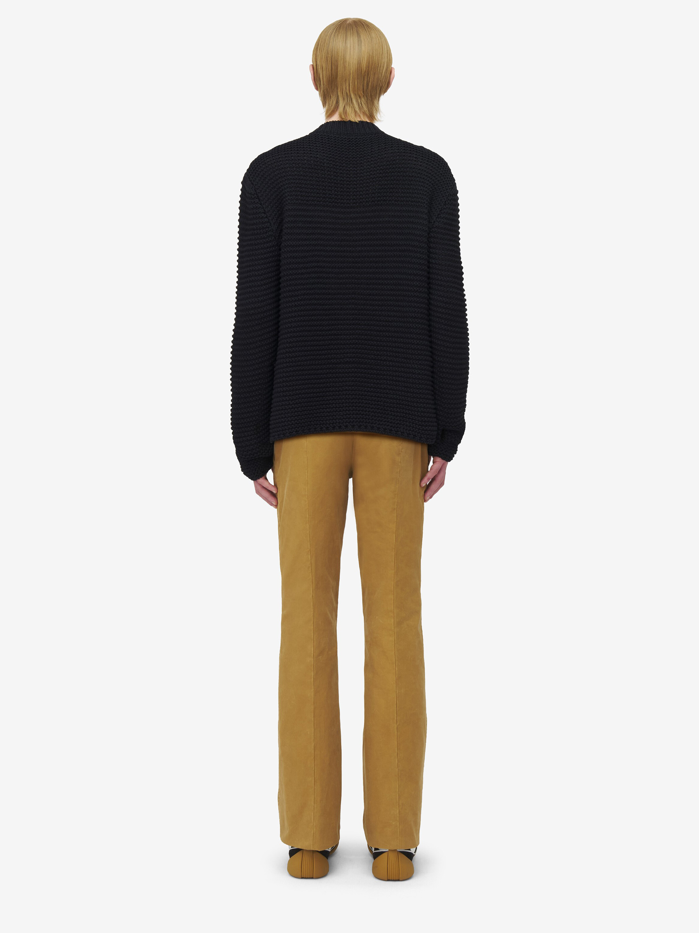 Men's McQueen Logo Textured Jumper in Black in 100% Cotton | Alexander McQueen - image 4
