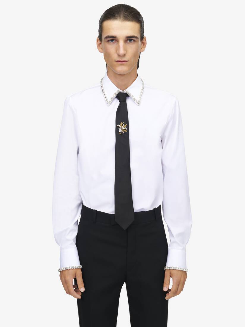 Jewelled Mistletoe Embroidery Tie