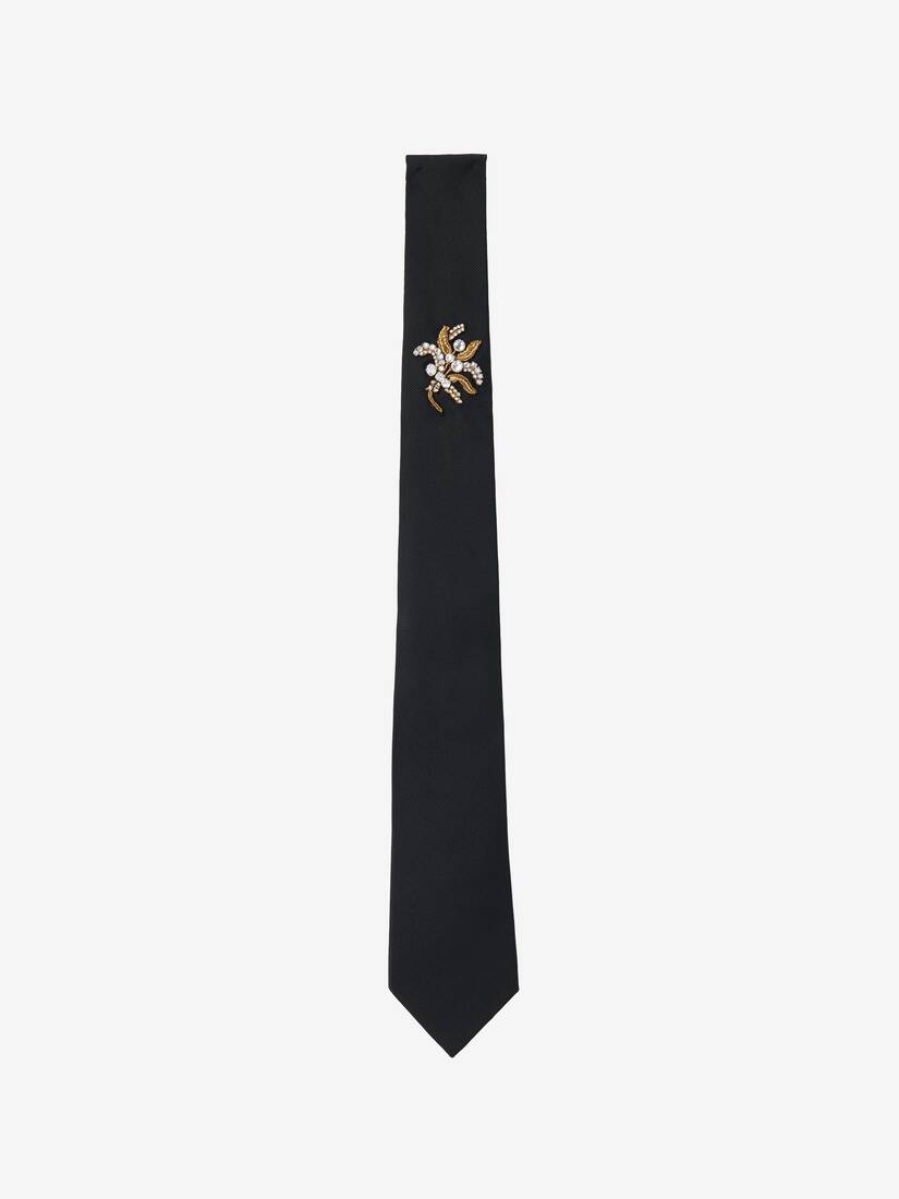 Cravate à Broderie Jewelled Mistletoe | Alexander McQueen - image 1