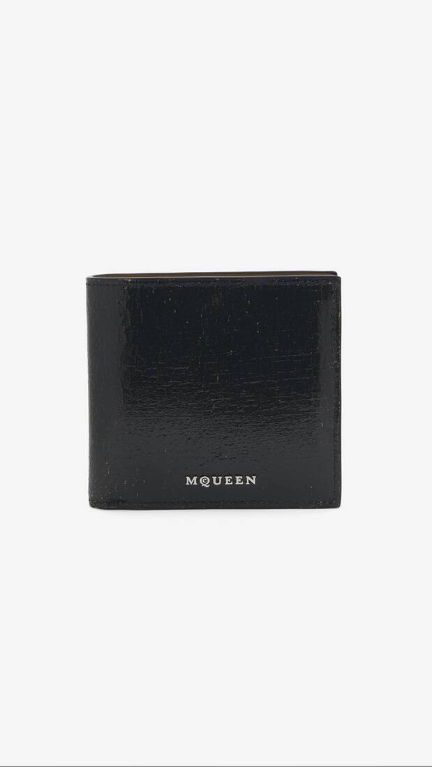 Mens McQueen bifold wallet in black