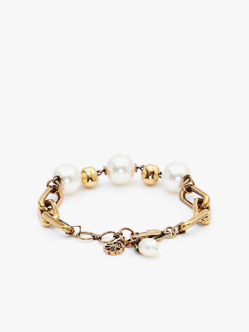 Pearl-like Skull Chain Bracelet | Alexander McQueen - image 3