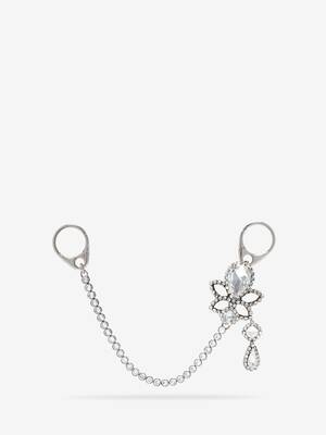 Women's Chandelier Chain Charm in Antique Silver | McQueen US