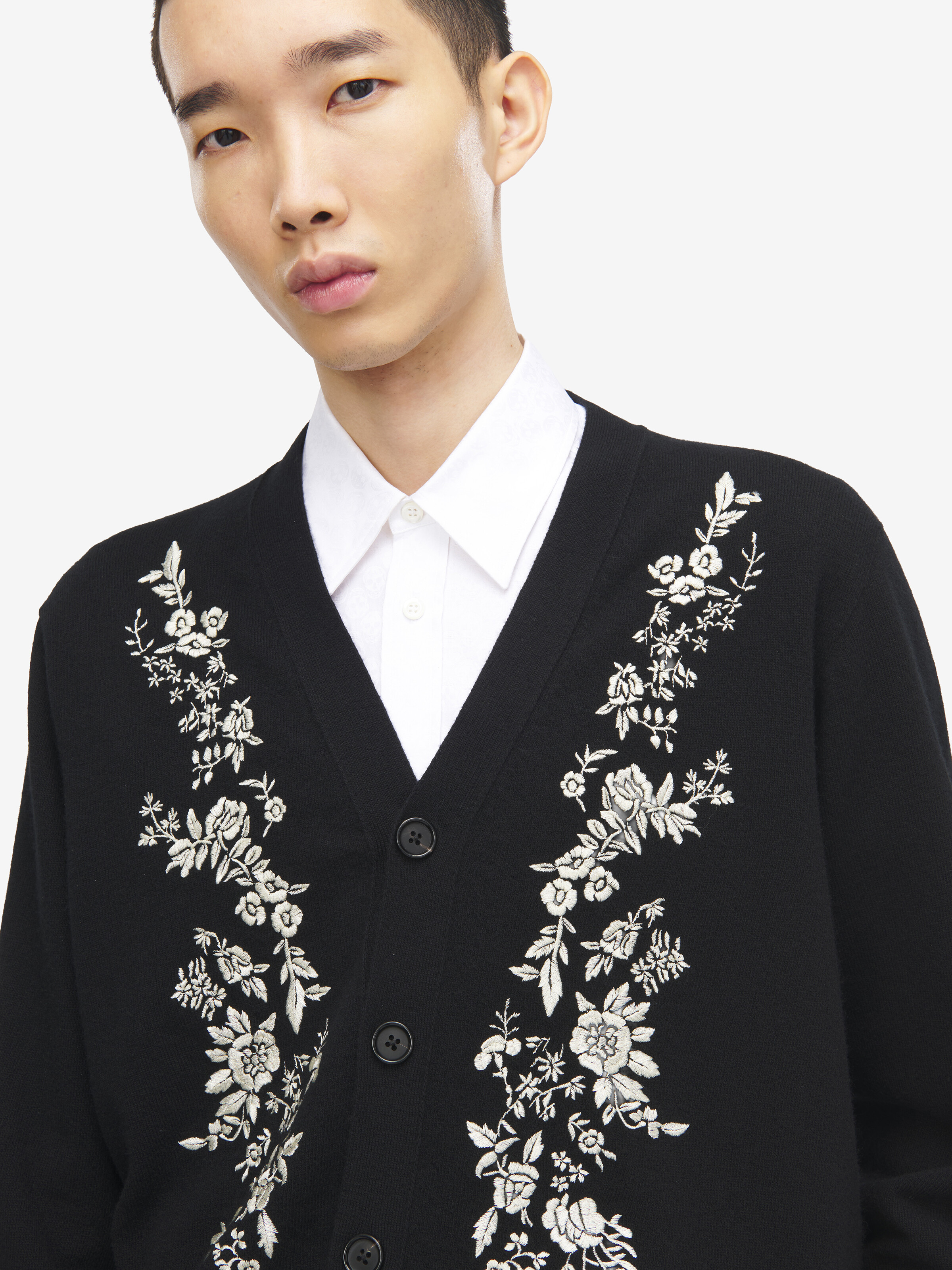 花卉刺绣开衫 in 100% 羊毛 | Alexander McQueen - image 5