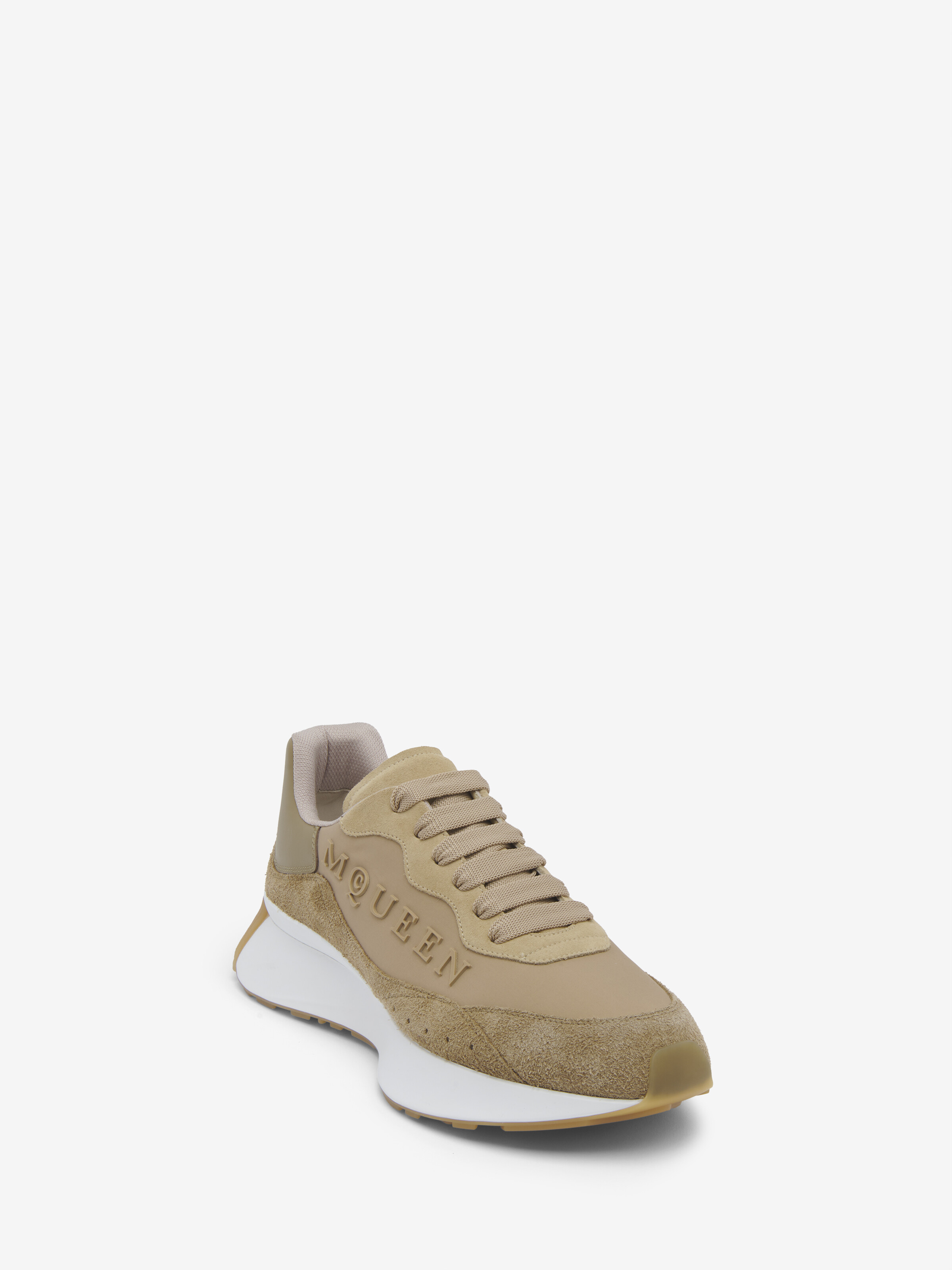 Men's Sprint Runner in Beige in Calf Leather | Alexander McQueen - image 4