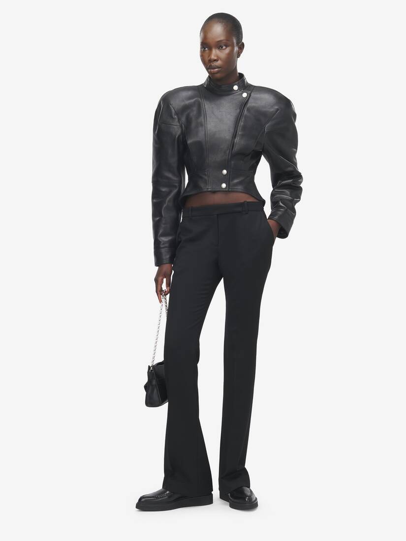 Sculpted Shoulder Leather Jacket | Alexander McQueen - image 2