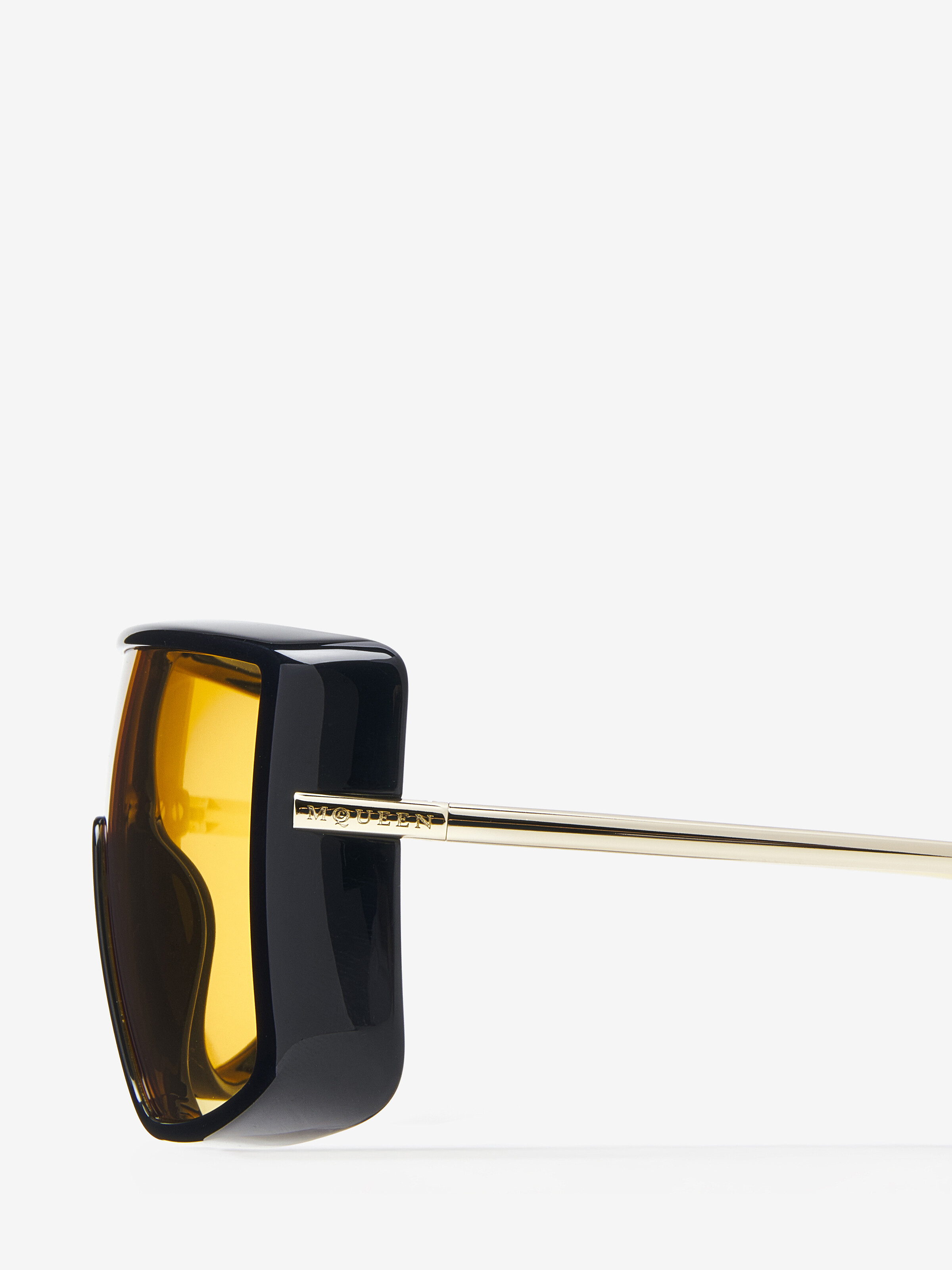 Lunettes de soleil T-Bar Visor en Noir/Orange in Métal | Alexander McQueen - image 4