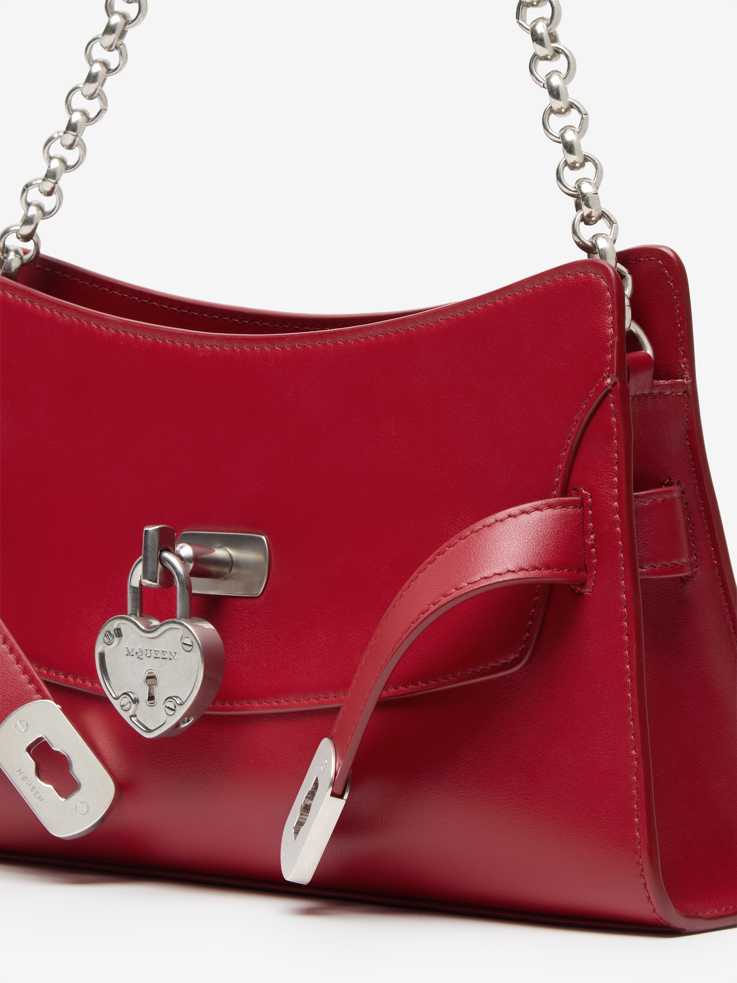 Women's Locke Shoulder Mini in Red in Calf Leather | Alexander McQueen - image 6