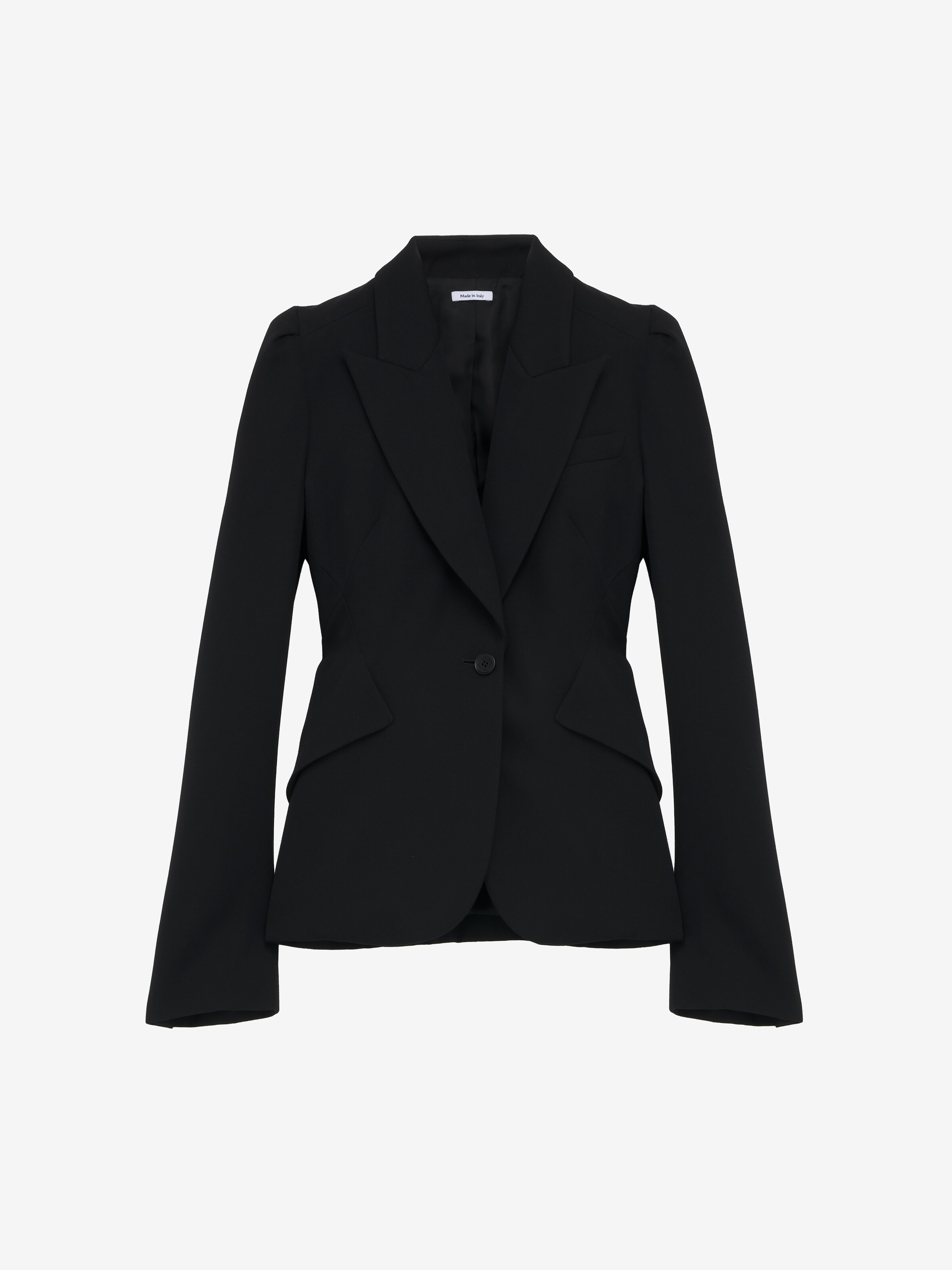 Veste à Simple Boutonnage pour Femme en Noir in 100% Laine | Alexander McQueen - image 2
