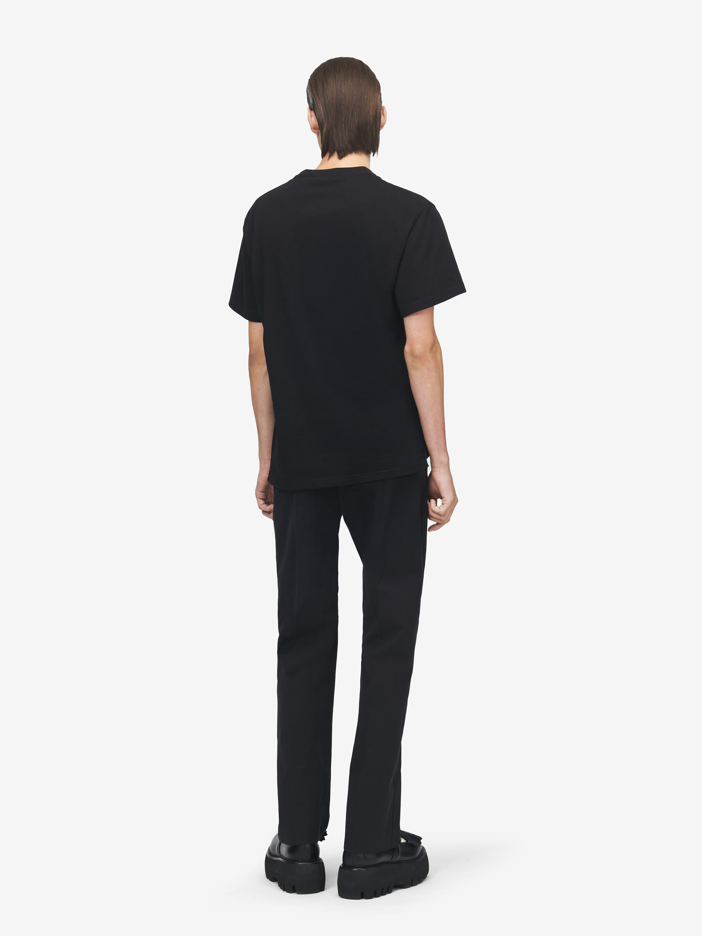 Men's Lace Ribcage T-shirt in Black in 100% Cotton | Alexander McQueen - image 5