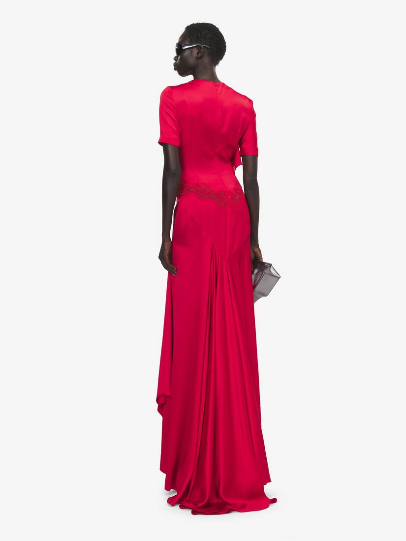 蕾丝饰边晚宴连衣裙 | Alexander McQueen - image 3