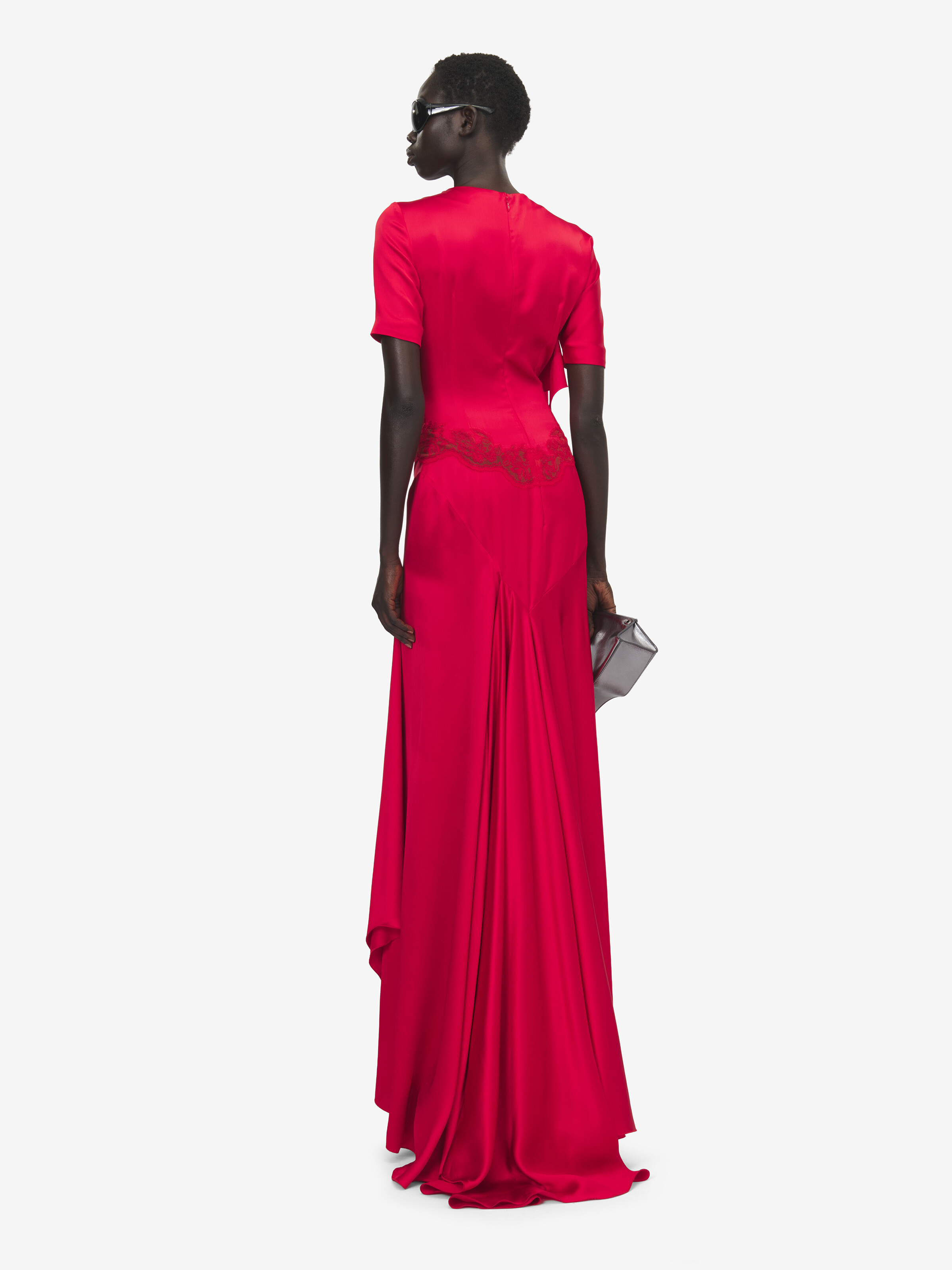 蕾丝饰边晚宴连衣裙 in 100% 粘胶纤维 | Alexander McQueen - image 3