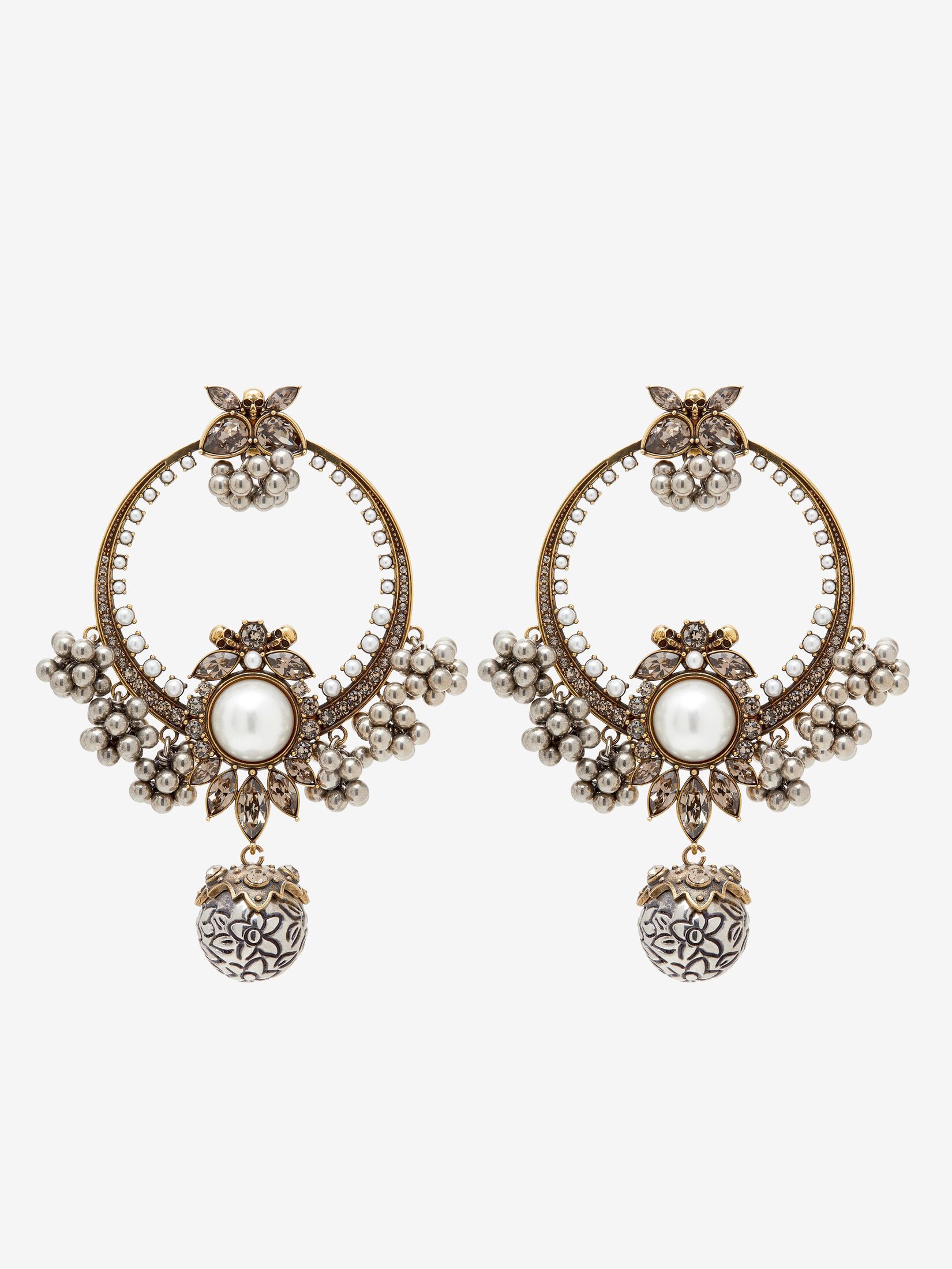 Alexander McQueen Heirloom Earrings in Silver-finish