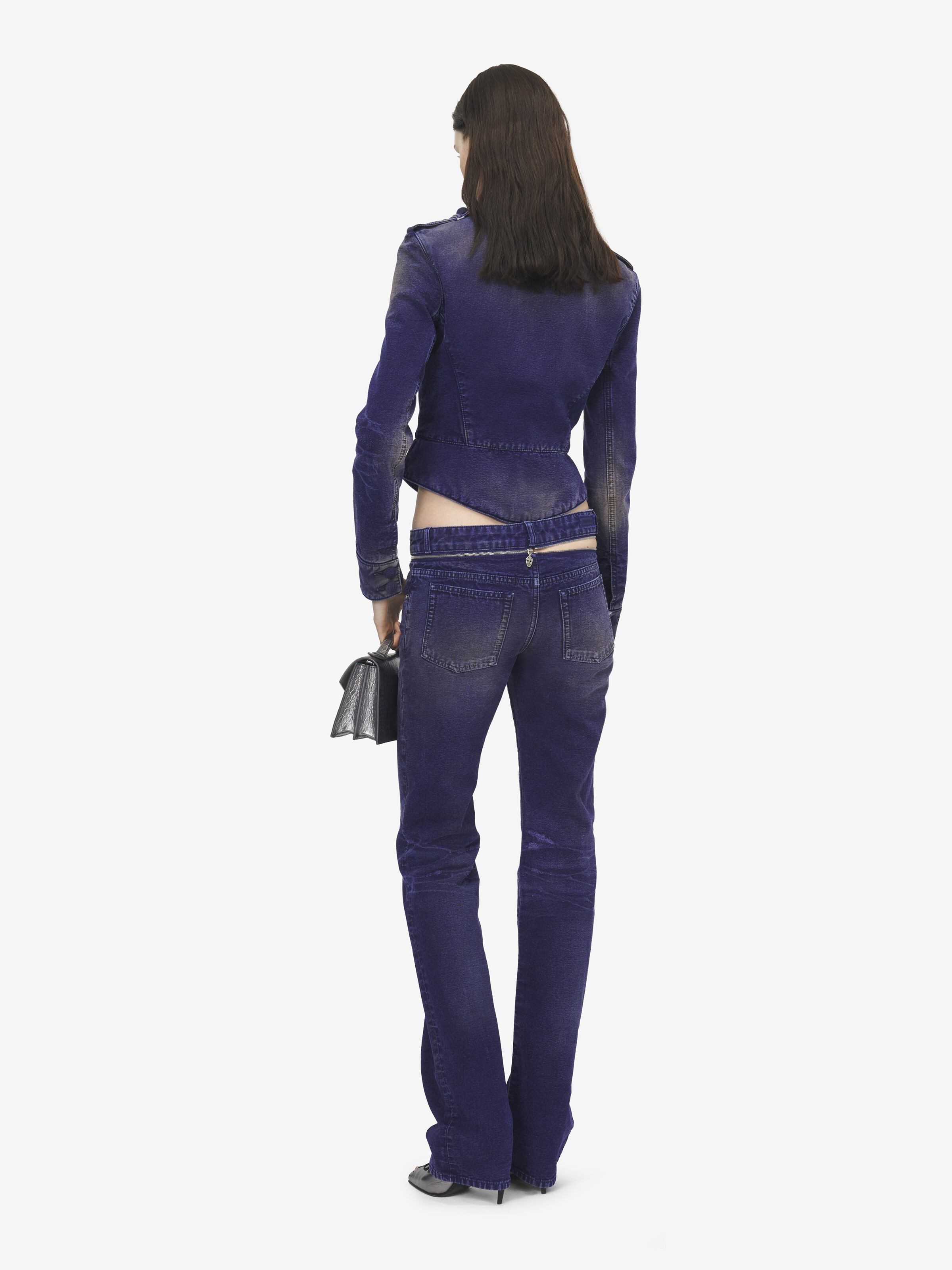Veste Uniforme en denim pour Femme en Violet in 100% Coton | Alexander McQueen - image 4