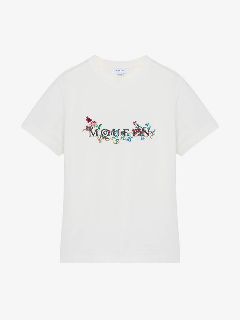Floral McQueen Logo T-shirt | Alexander McQueen - image 1
