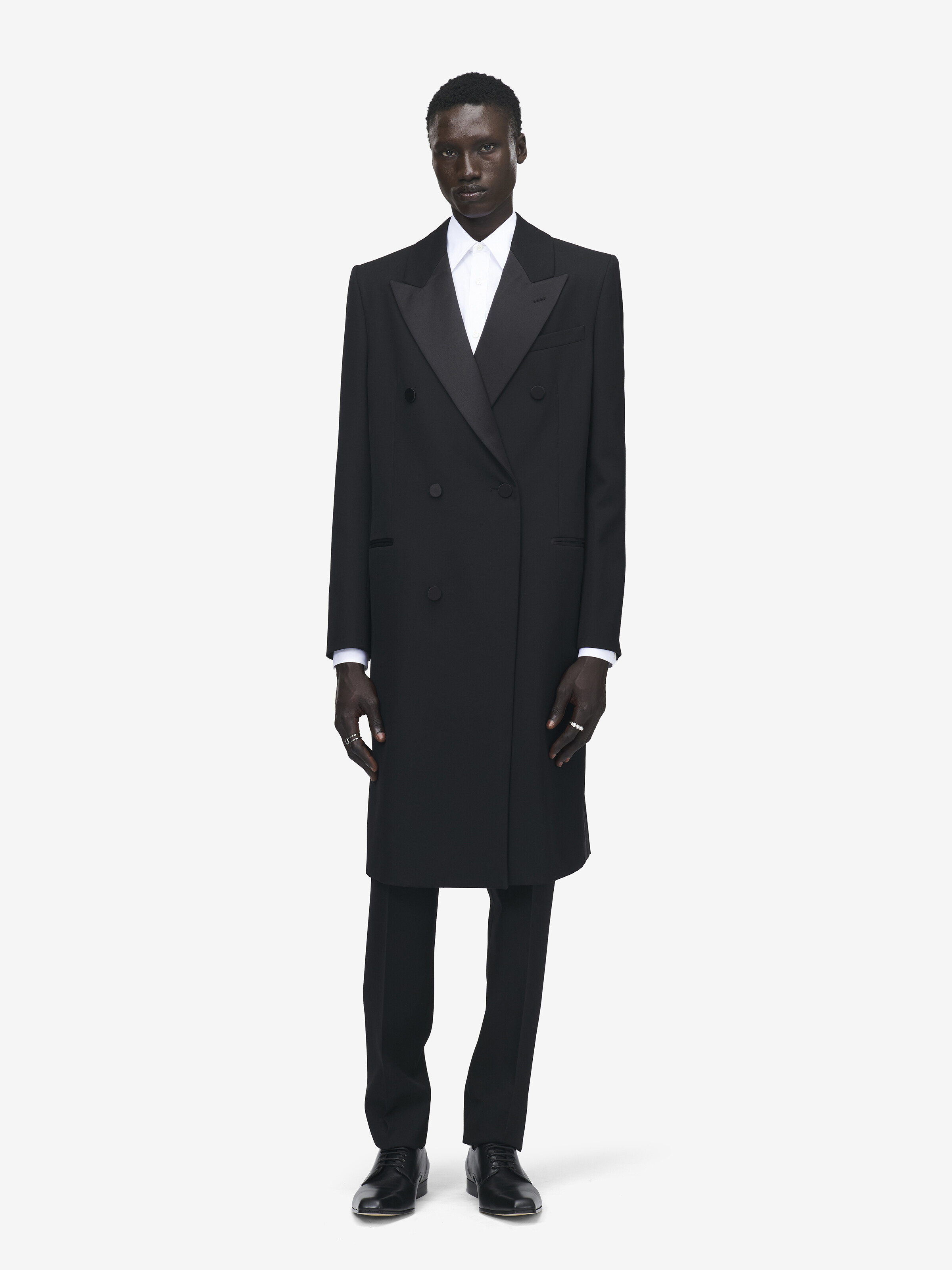 Manteau à Double Boutonnage en Feutre de Laine pour Homme en Noir in 100% Laine | Alexander McQueen - image 1