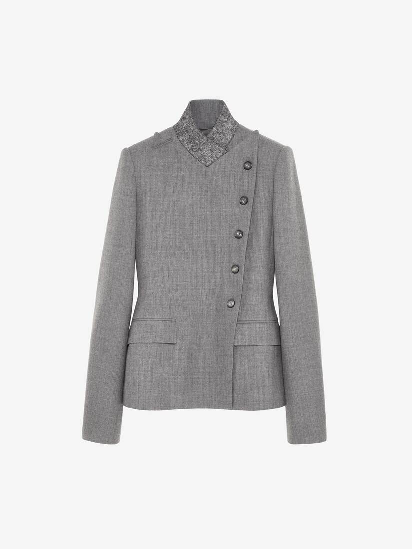 Wool Pinstripe Cross Lapel Jacket | Alexander McQueen - image 1