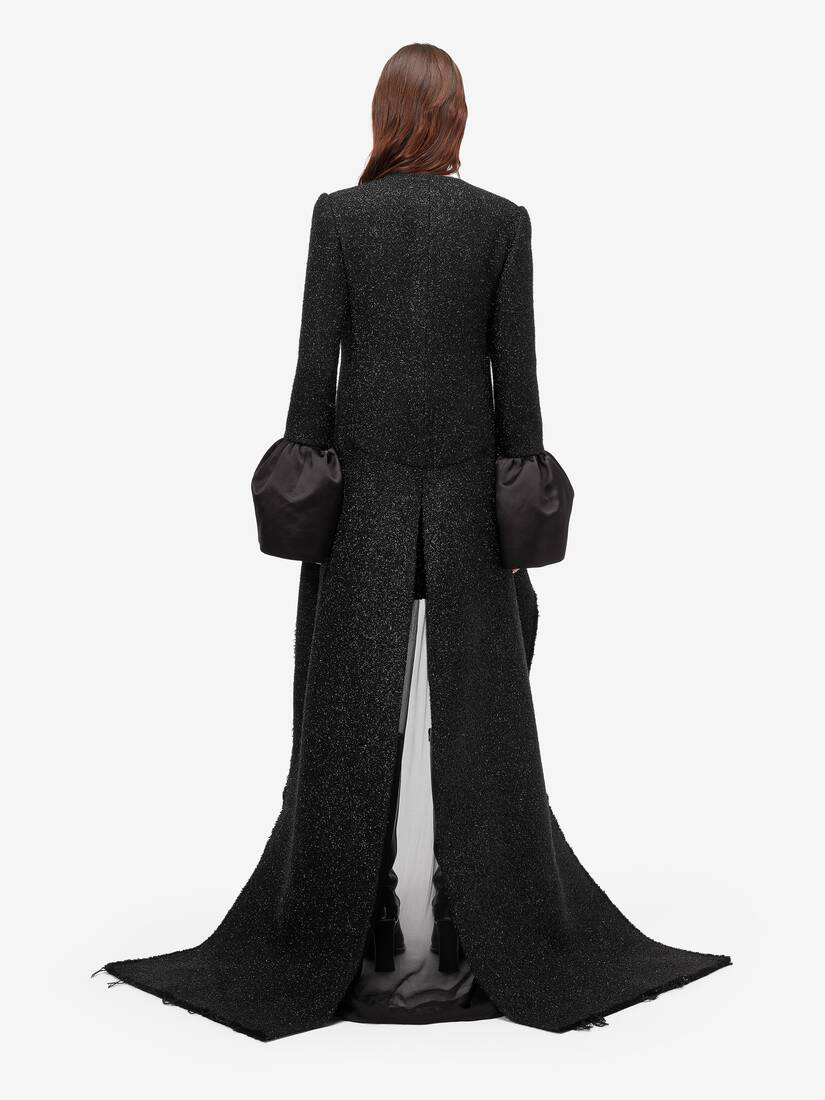 Metallic Tweed High-low Coat | Alexander McQueen - image 4