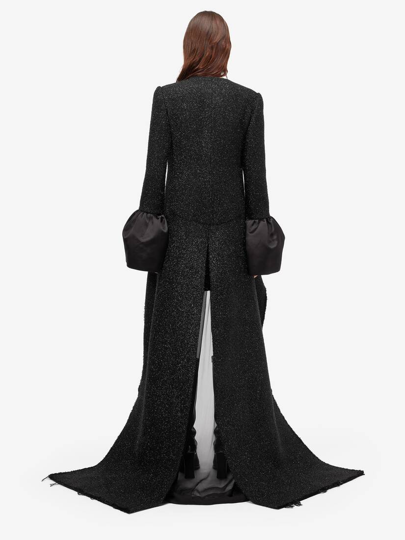 Metallic Tweed High-low Coat | Alexander McQueen - image 4