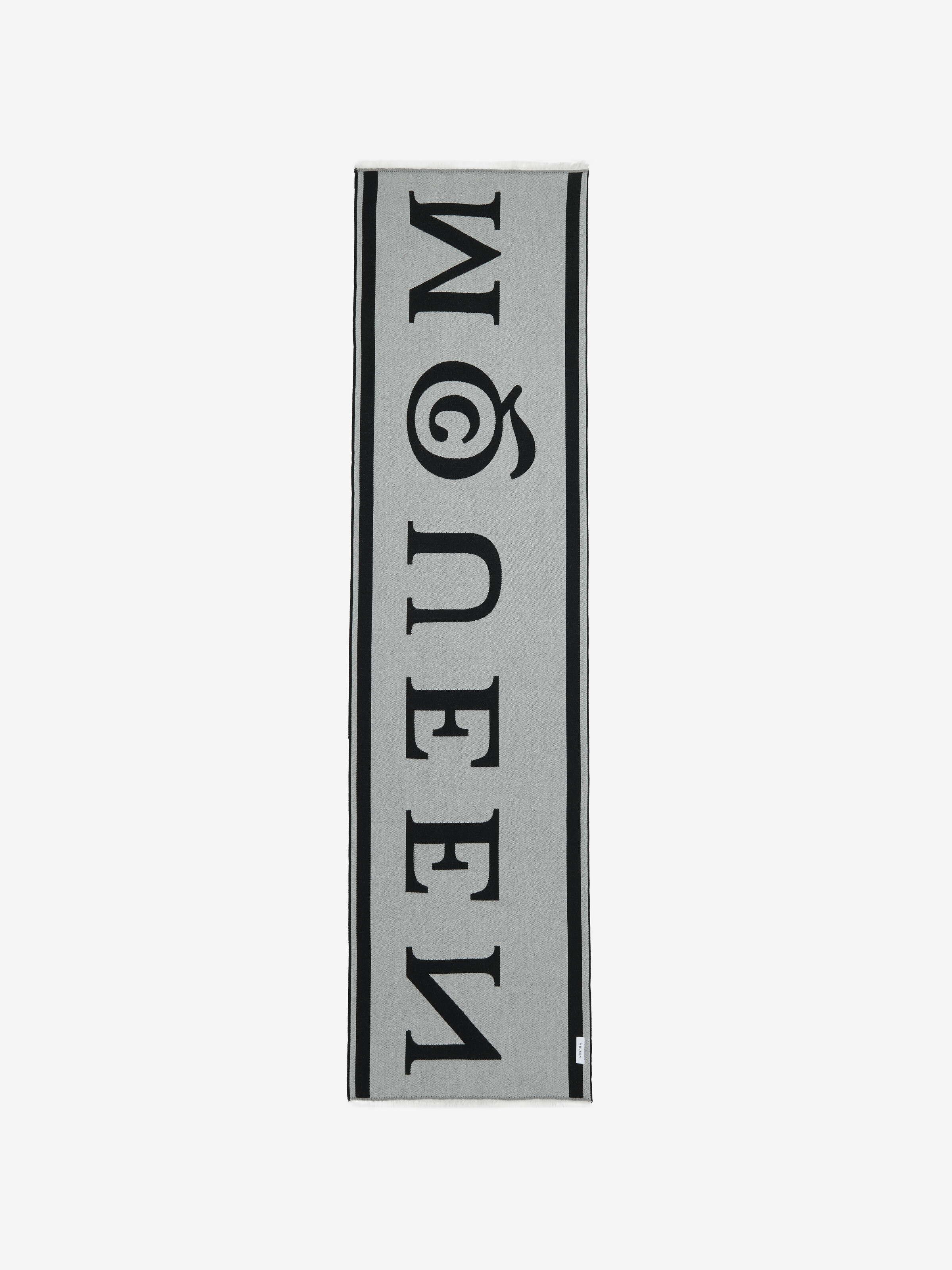 Women's McQueen Wool Jacquard Scarf in Black/Ivory in 100% Wool | Alexander McQueen - image 2