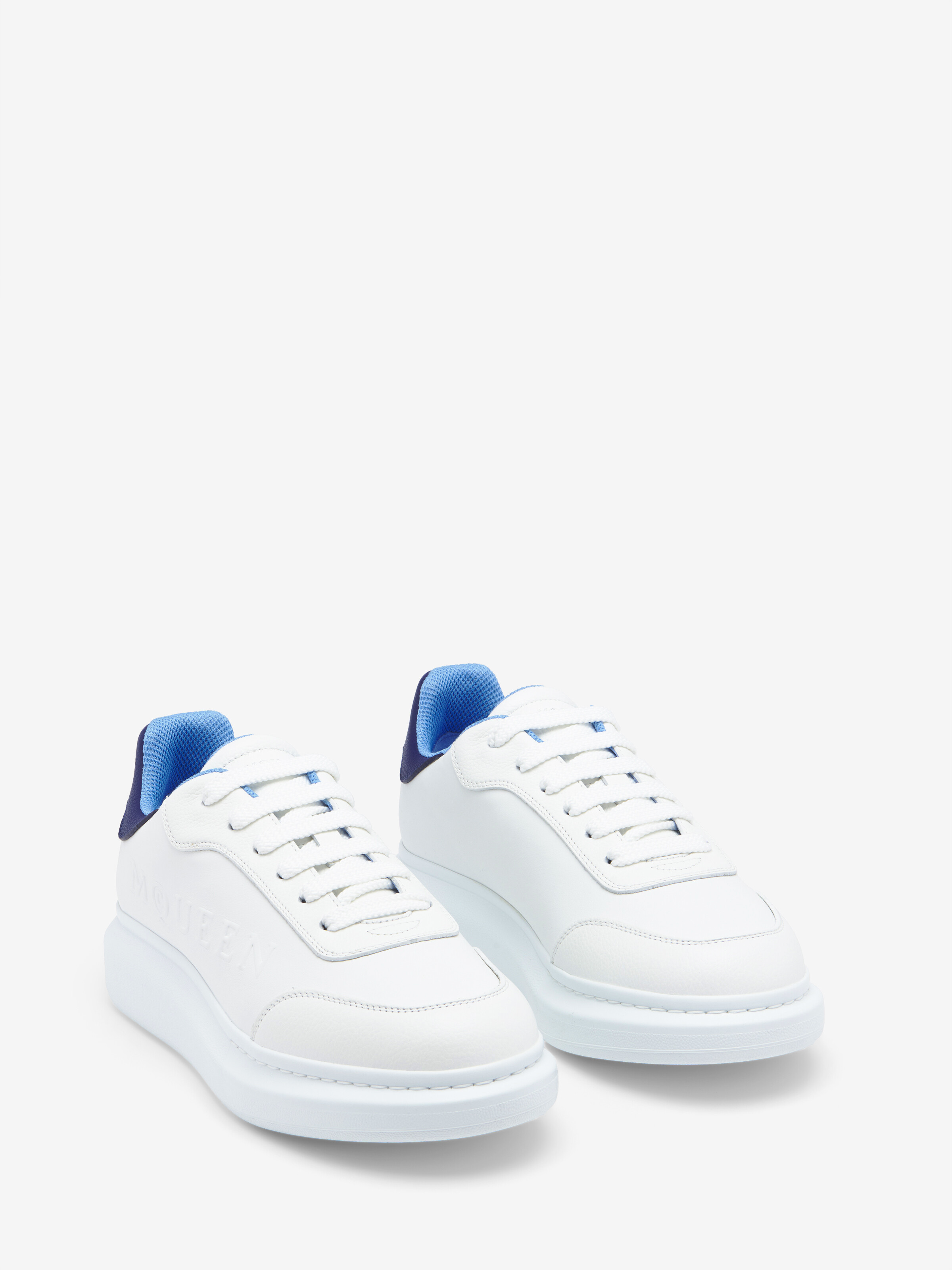 Men's McQueen Oversized Sneaker in White/Blue/Grey in Calf Leather | Alexander McQueen - image 2