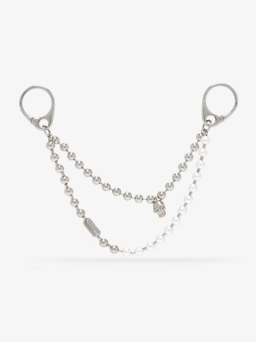 Pearl & Skull Double Chain Charm | Alexander McQueen - image 1