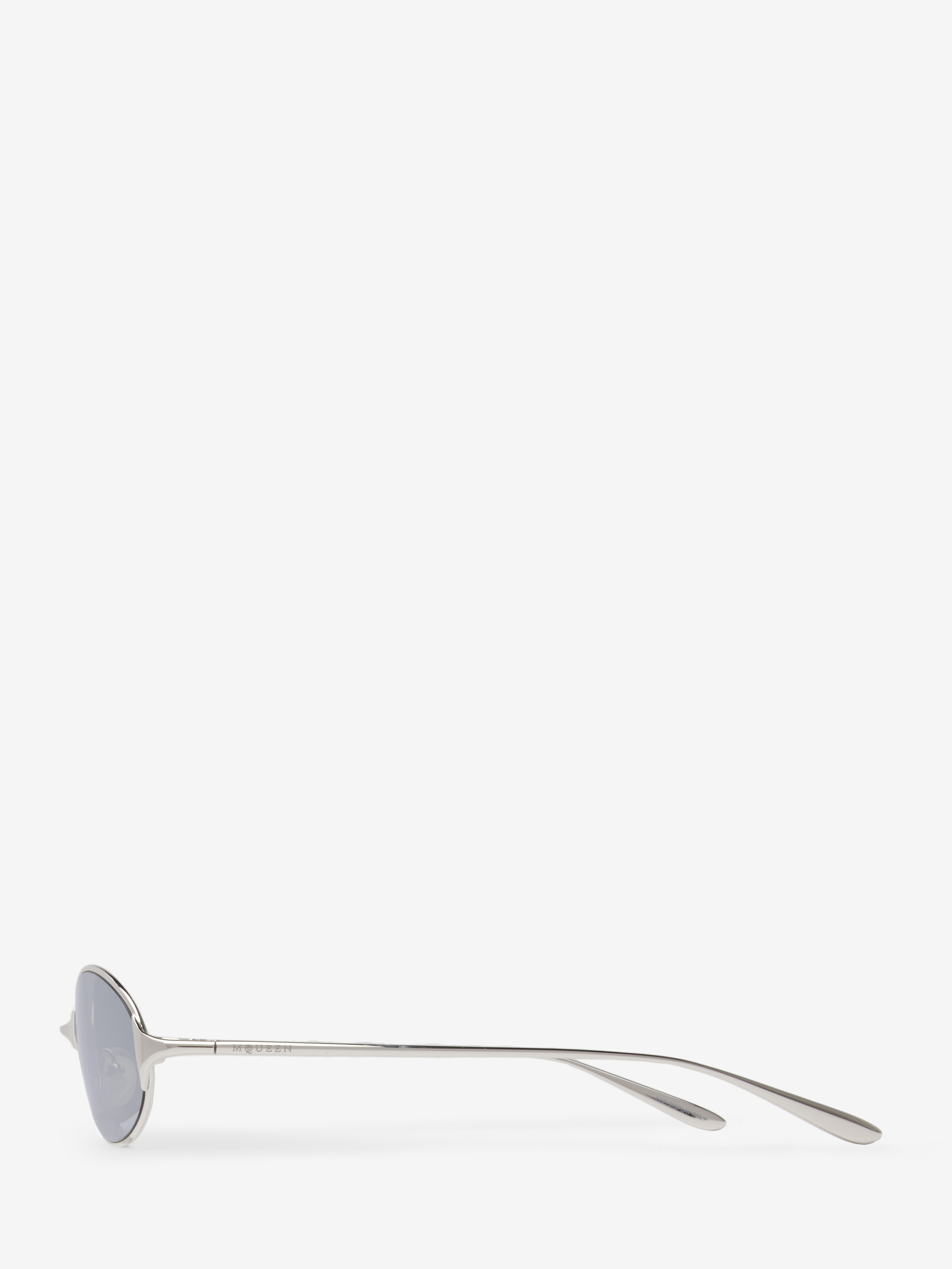 Neo Oval Sunglasses in Silver-finish in Metal | Alexander McQueen - image 4
