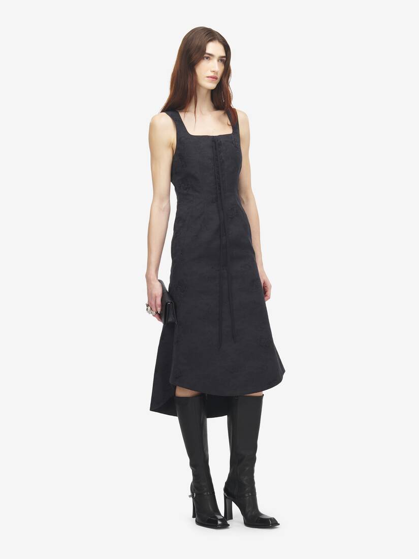 Floral Jacquard Lace-Up Dress | Alexander McQueen - image 2
