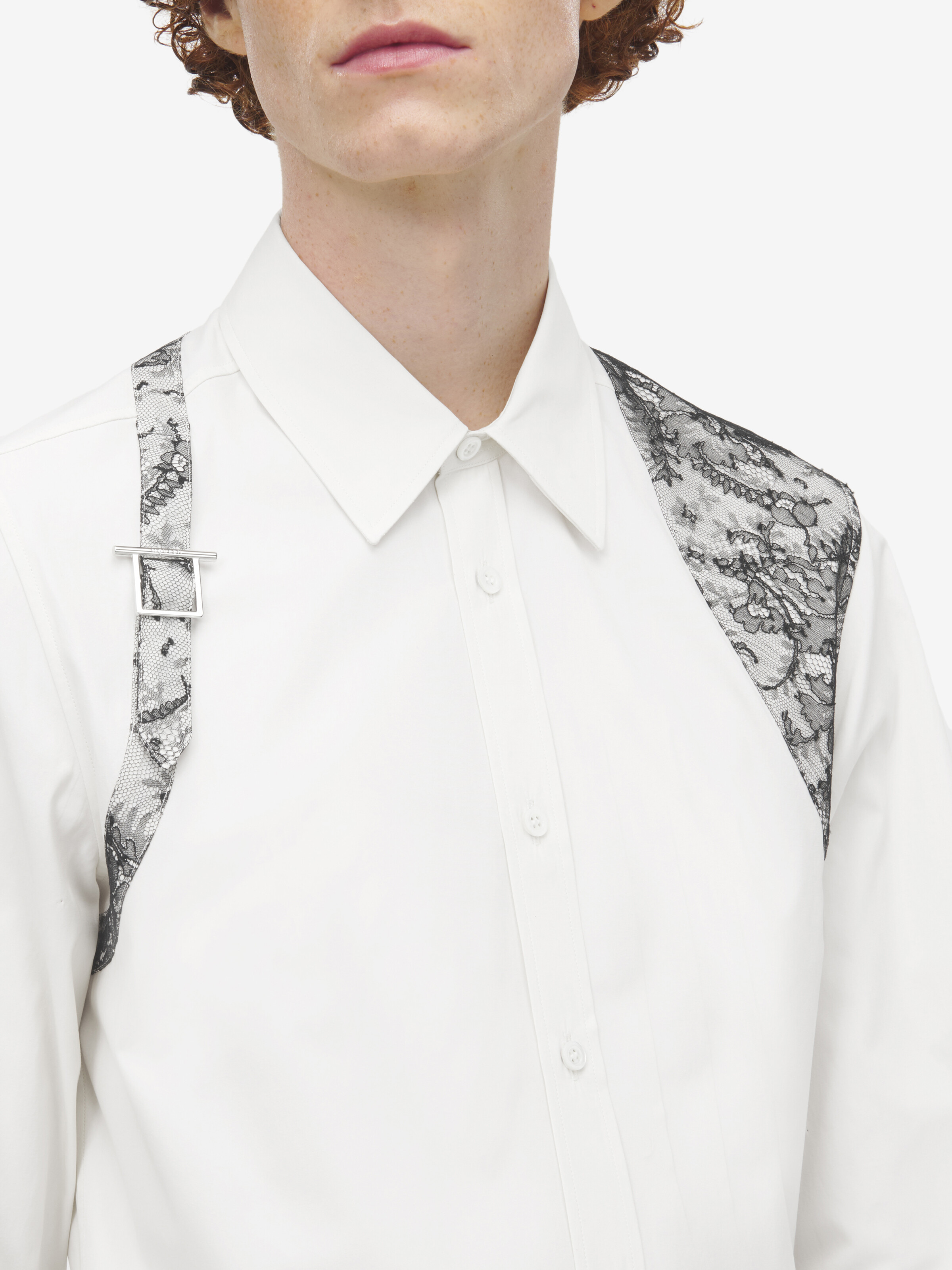 花卉蕾丝背带衬衫 in 100% 棉 | Alexander McQueen - image 5