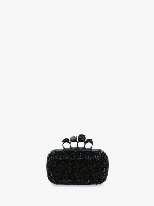 ALEXANDER MCQUEEN ブラックジュエル ナックル クラッチ 直営店 ALEXANDER MCQUEEN ブラックジュエル ナックル クラッチ 直営店