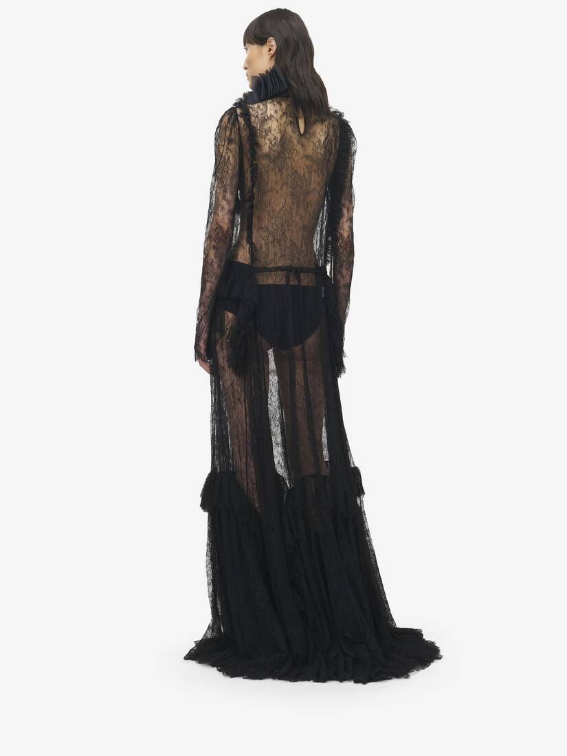 Floral Lace Embroidery Evening Dress