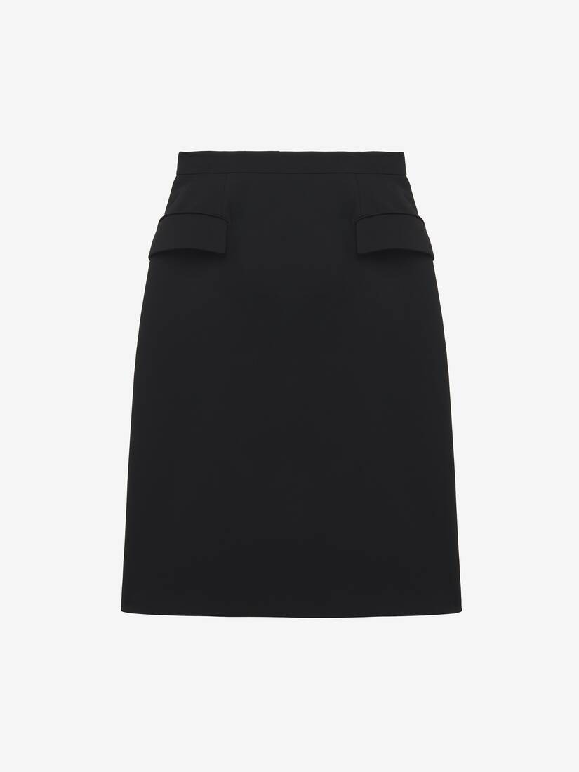 Wool Gabardine Pencil Skirt