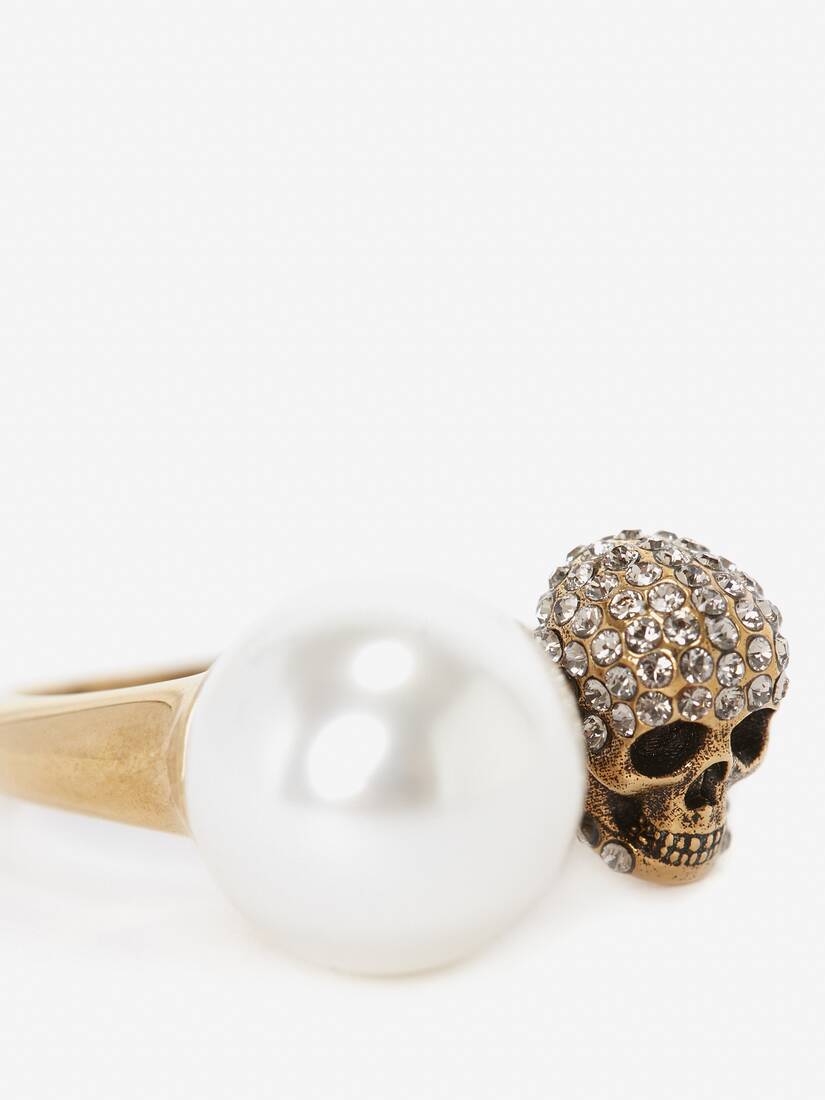 Pearl-like Skull Ring | Alexander McQueen - image 4