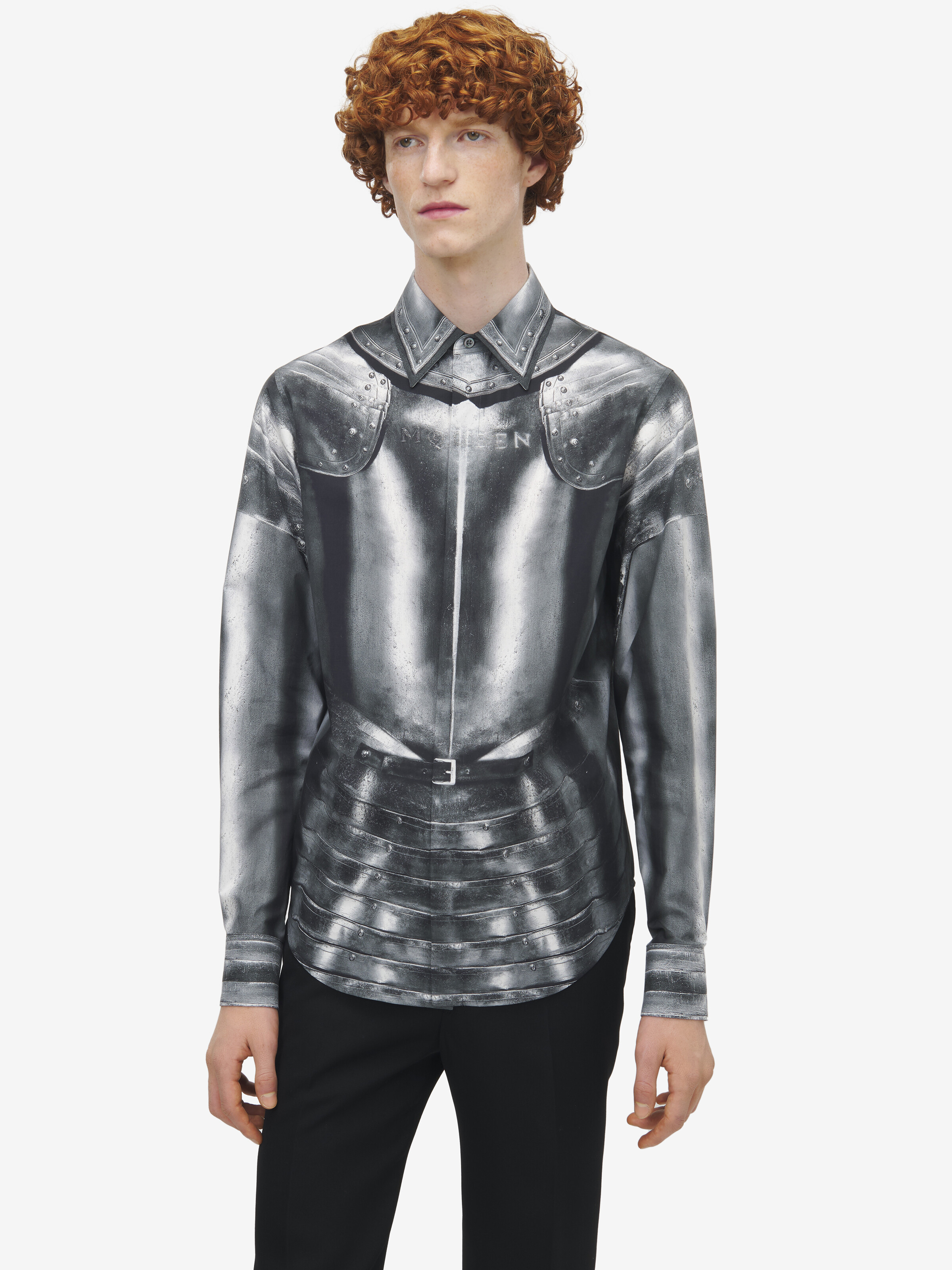 Popeline-Hemd mit Armour-Print