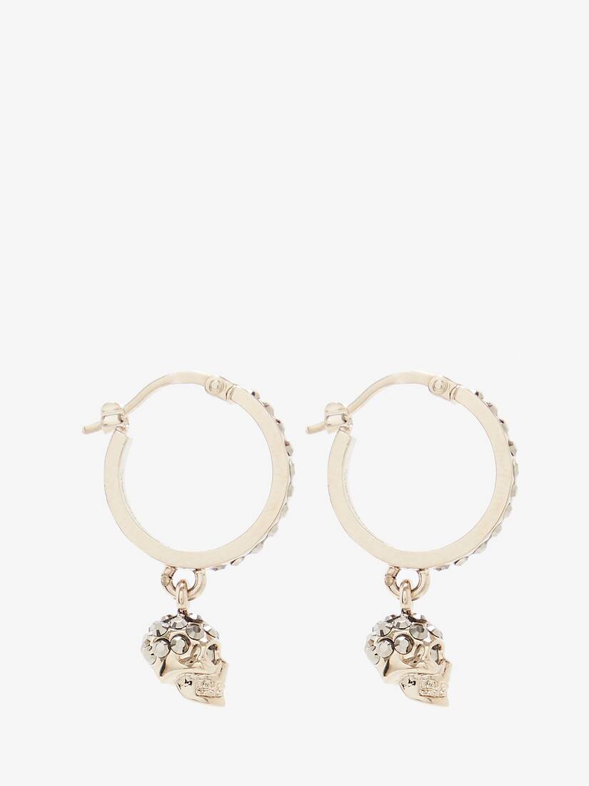 Skull Mini Creole Hoop Earrings | Alexander McQueen - image 2