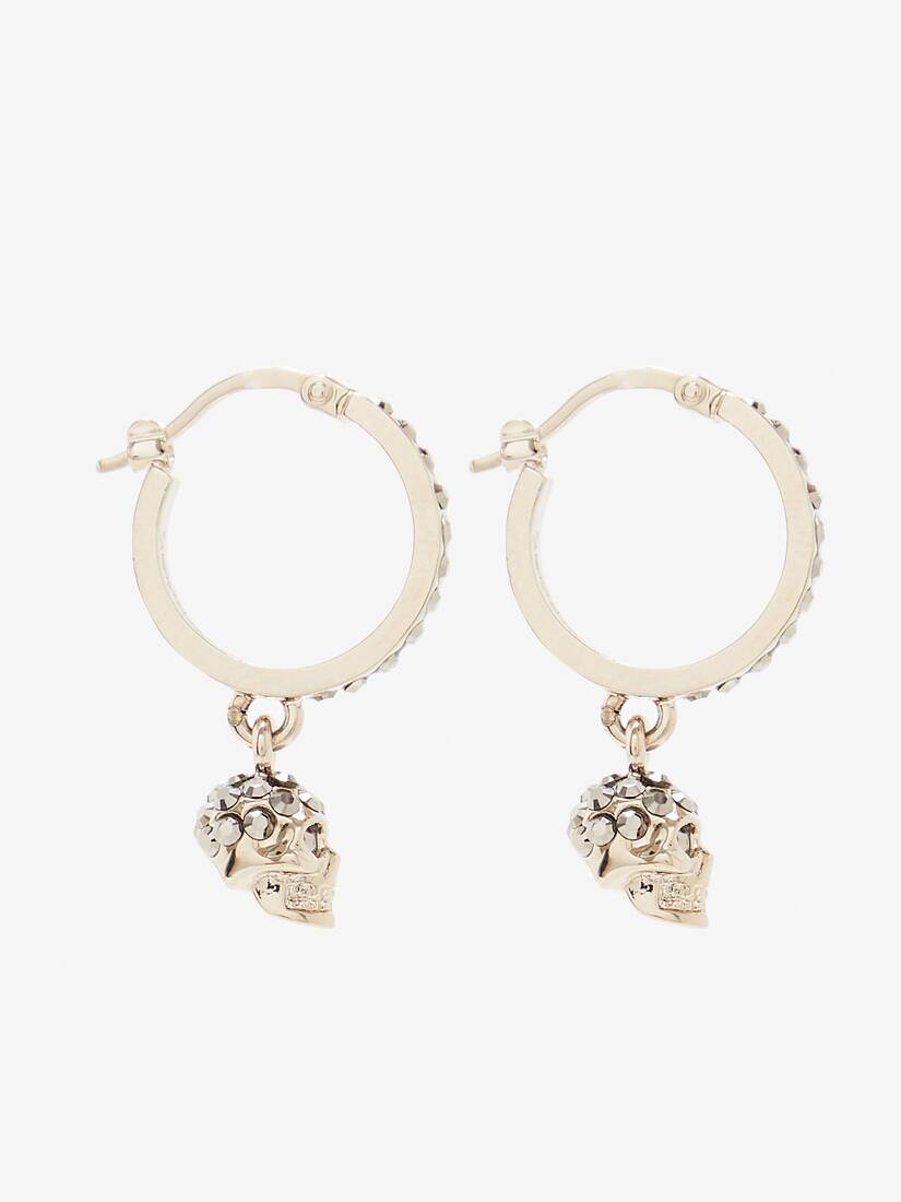 Skull Mini Creole Hoop Earrings | Alexander McQueen - image 2