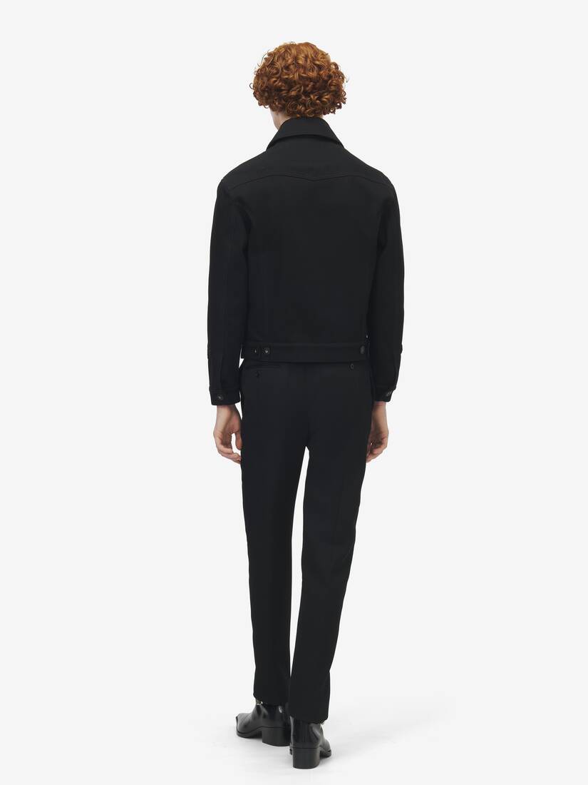 Frogging Detail Denim Jacket | Alexander McQueen - image 5