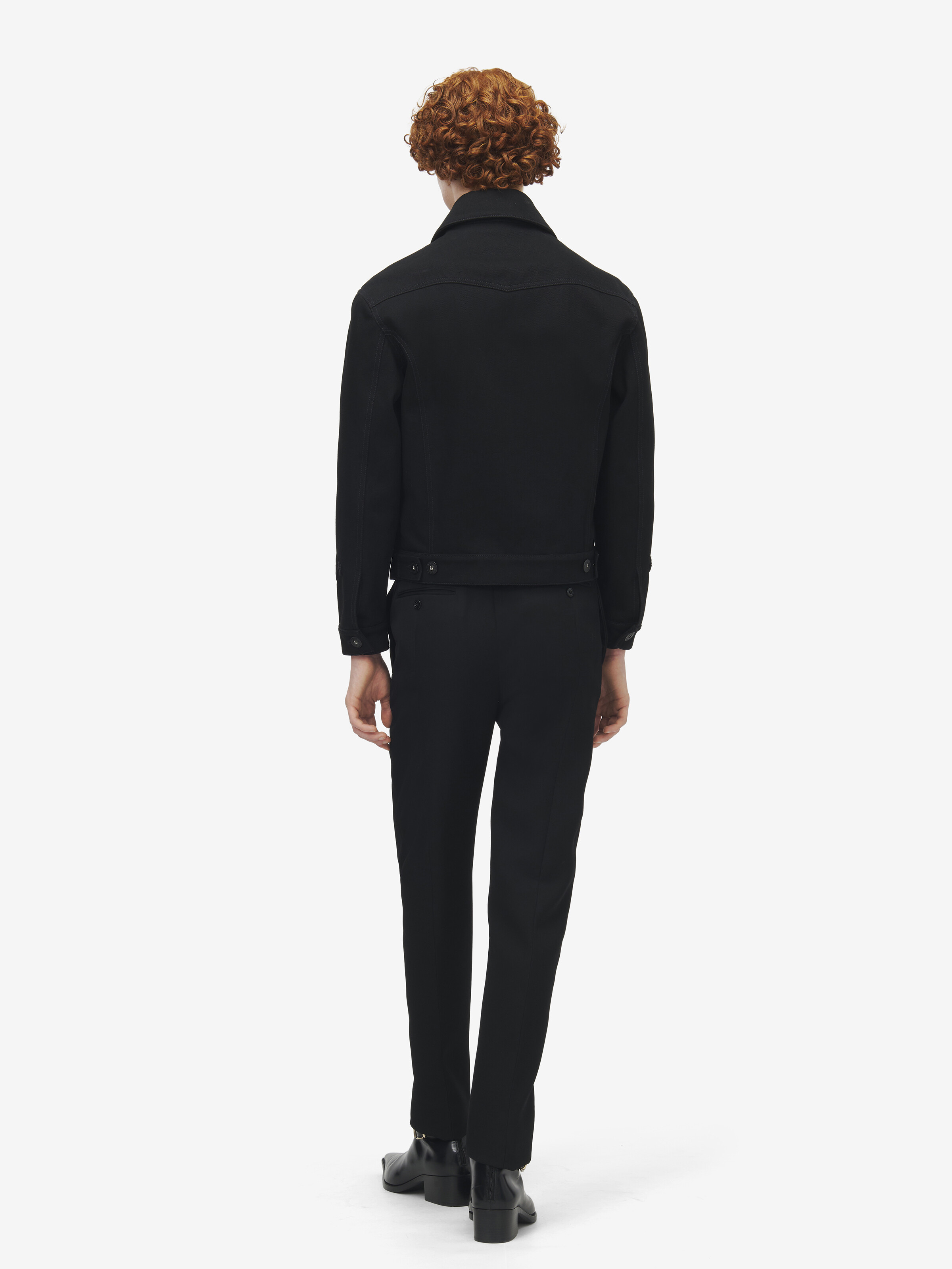 Men's Frogging Detail Denim Jacket in Black in 100% Cotton | Alexander McQueen - image 5