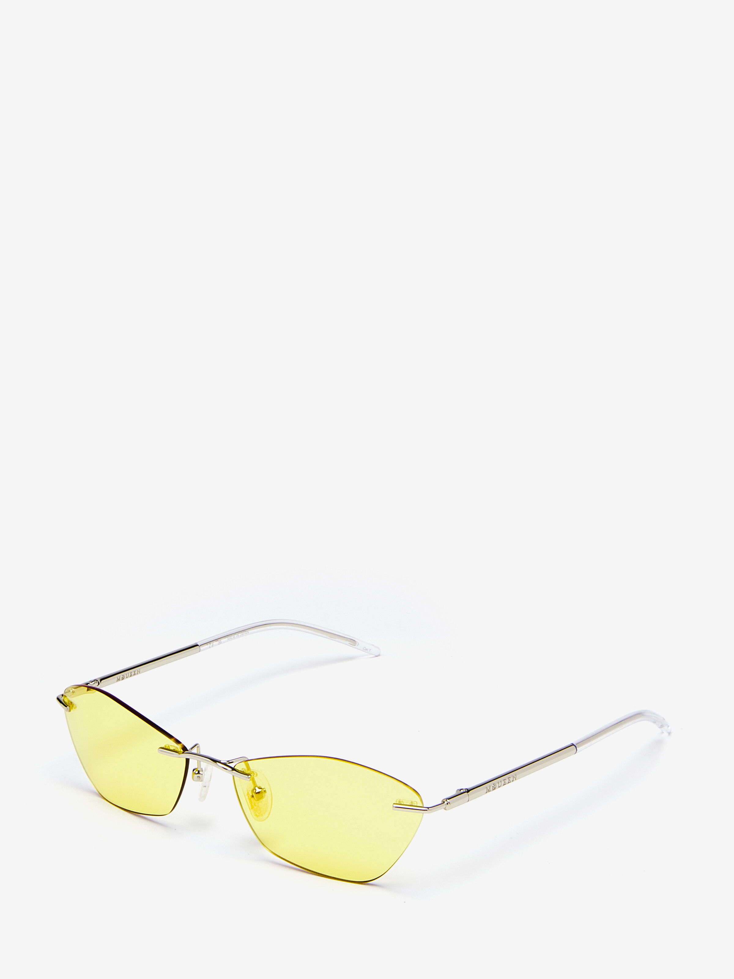 Lunettes de soleil fines T-Bar en Jaune in Métal | Alexander McQueen - image 2