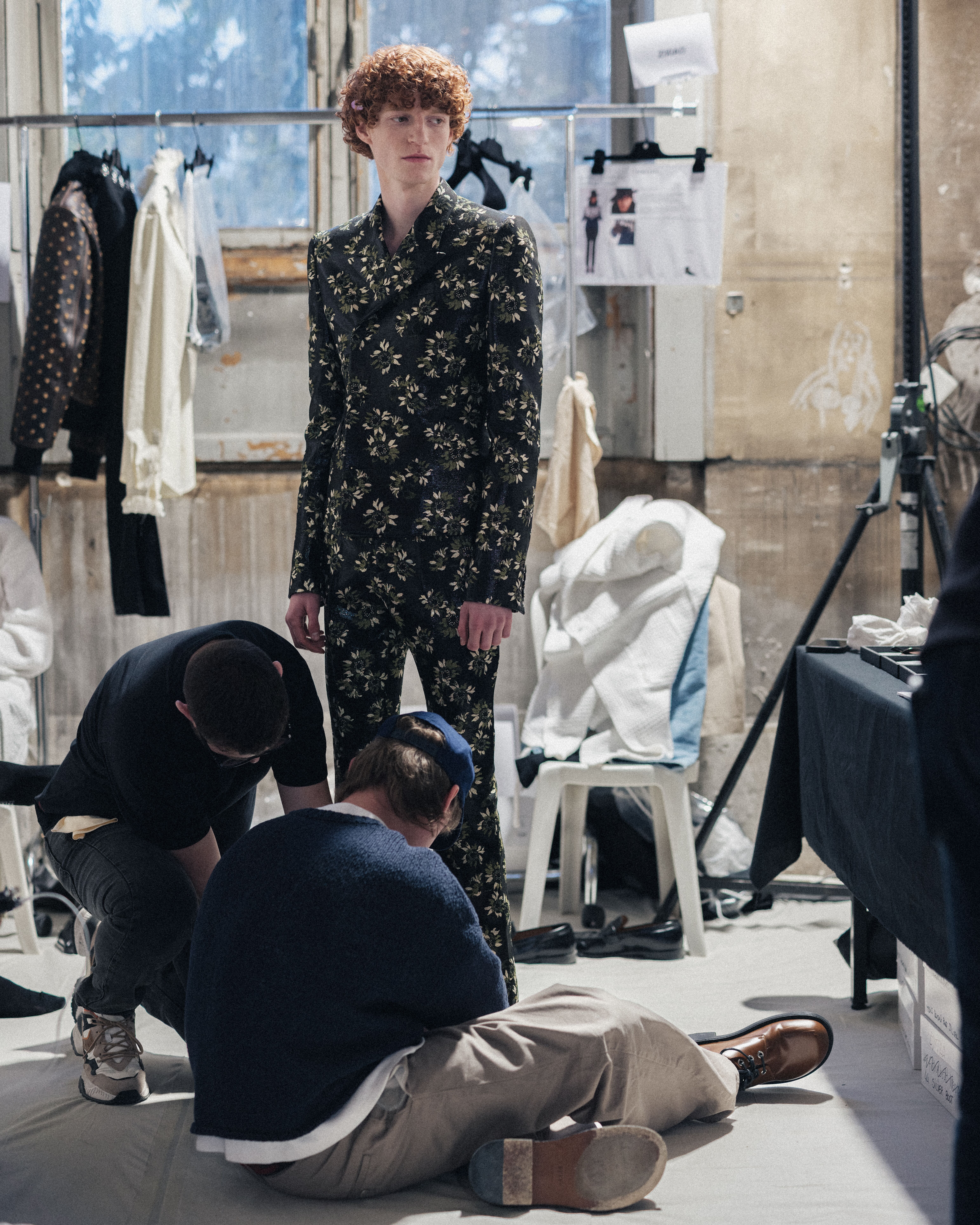 Model in fitting for McQueen Autumn Winter 2025 show