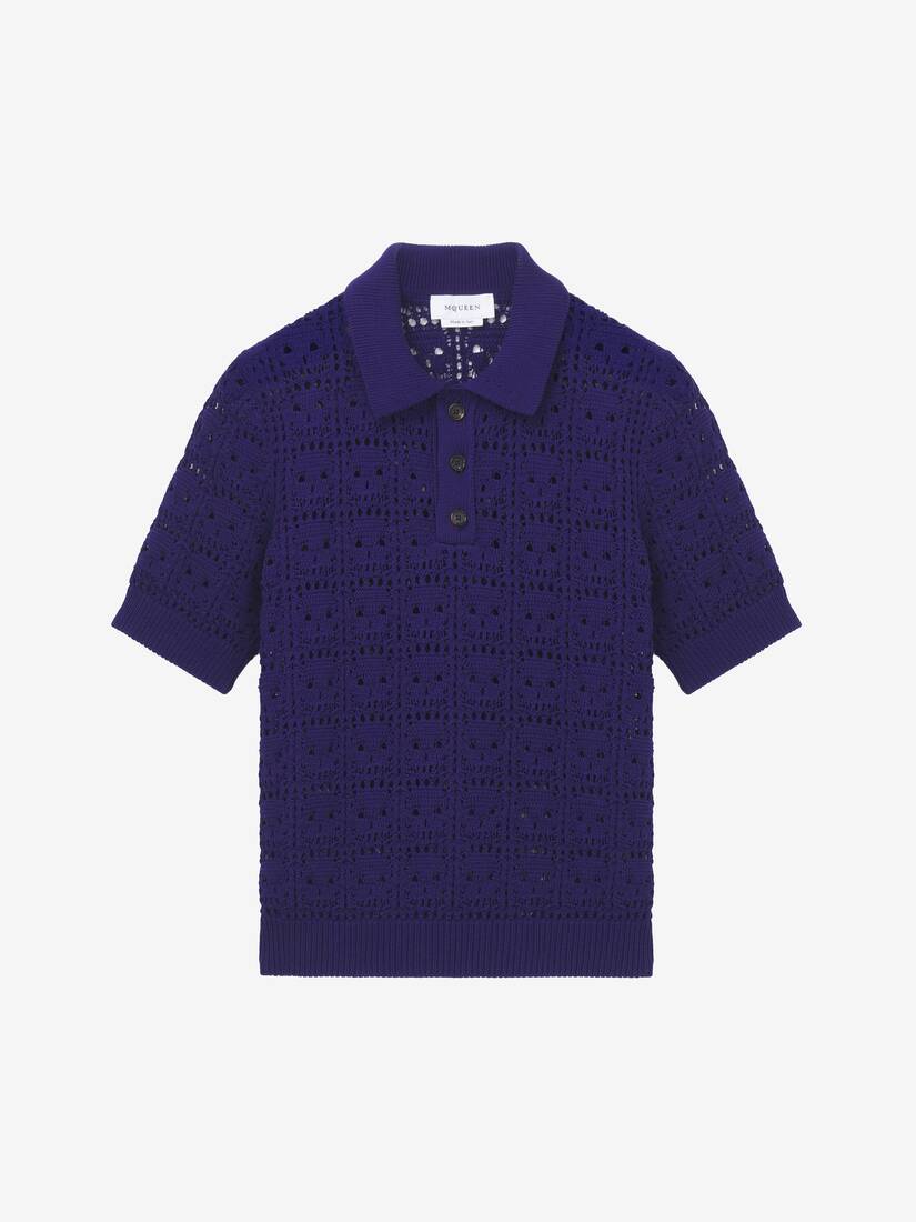 Skull Crochet Polo Shirt | Alexander McQueen - image 1