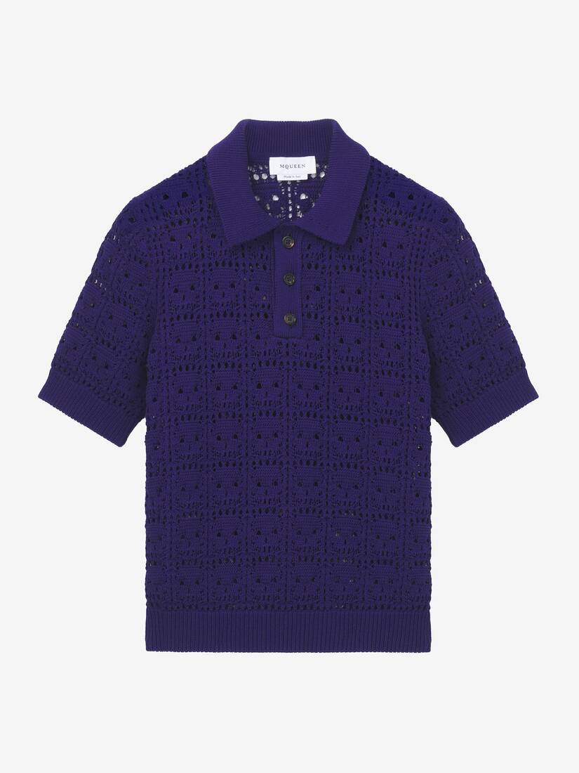 Skull Crochet Polo Shirt | Alexander McQueen - image 1