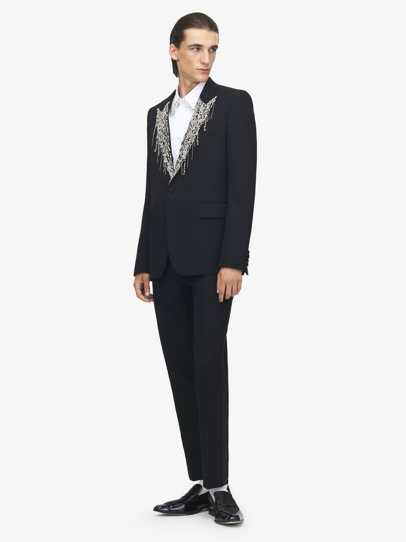 Crystal Embroidery Single-breasted Jacket | Alexander McQueen - image 2