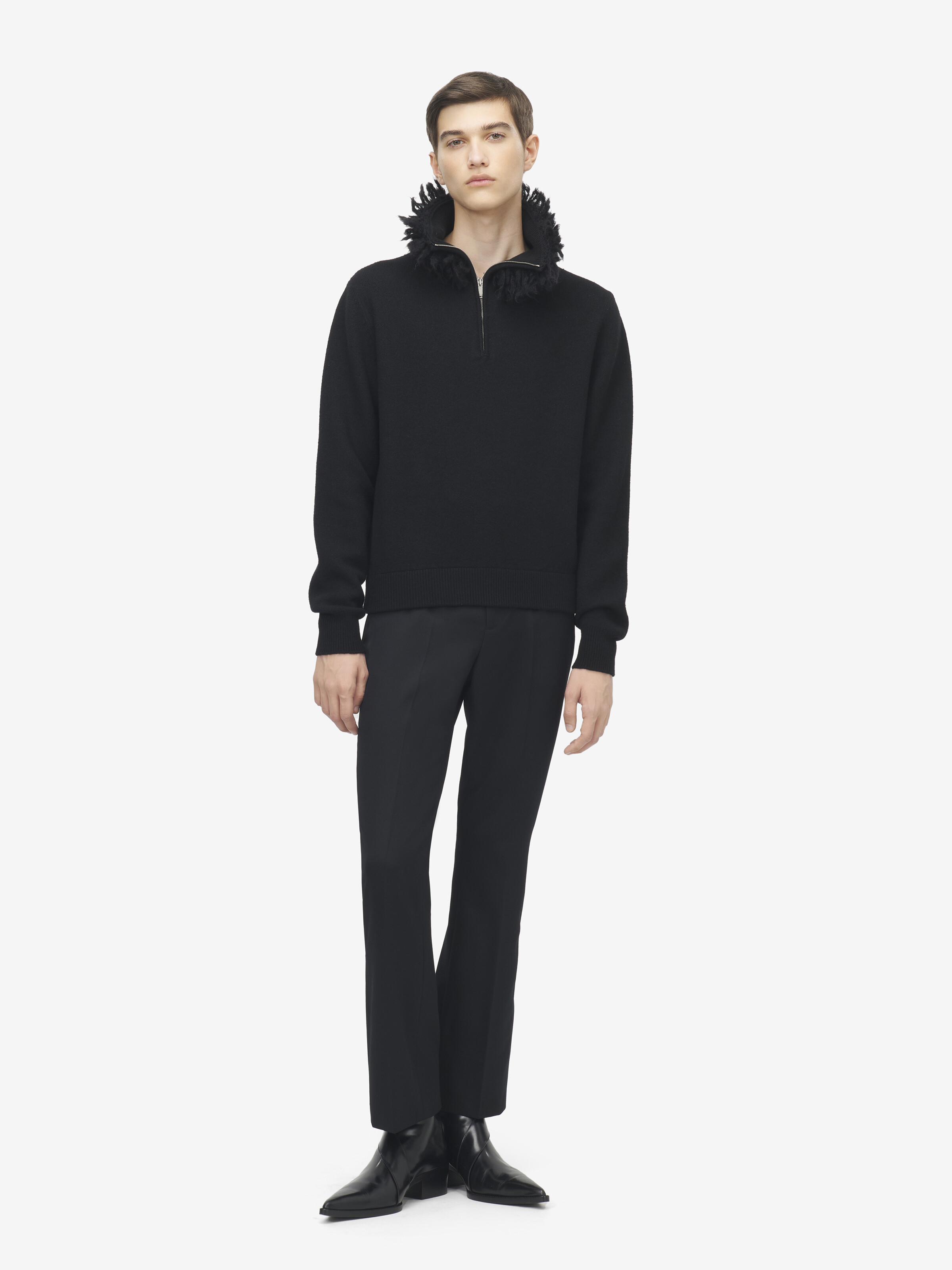 Pullover mit fransigem Kragen für Herren in Schwarz in 82% Wolle, 18% Viscose | Alexander McQueen - image 3
