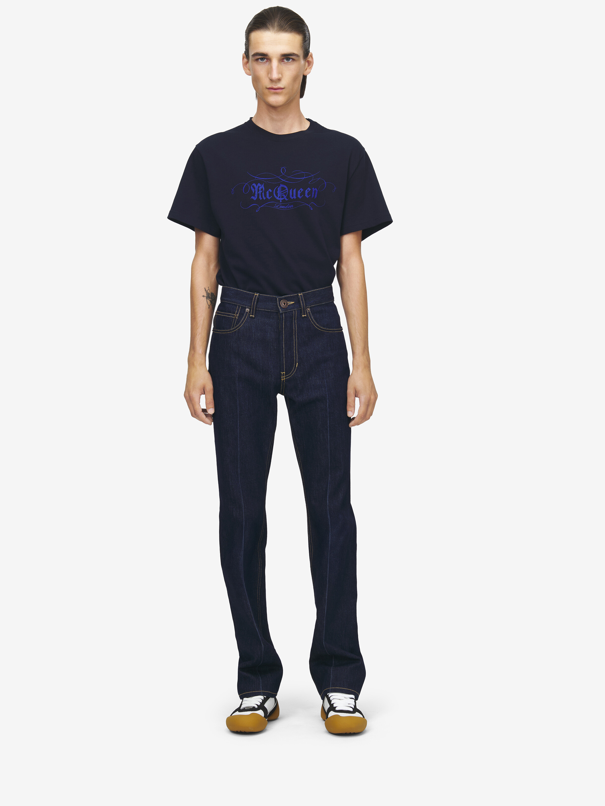 Schmale Denim-Jeans für Herren in Indigo in 100% Baumwolle | Alexander McQueen - image 2