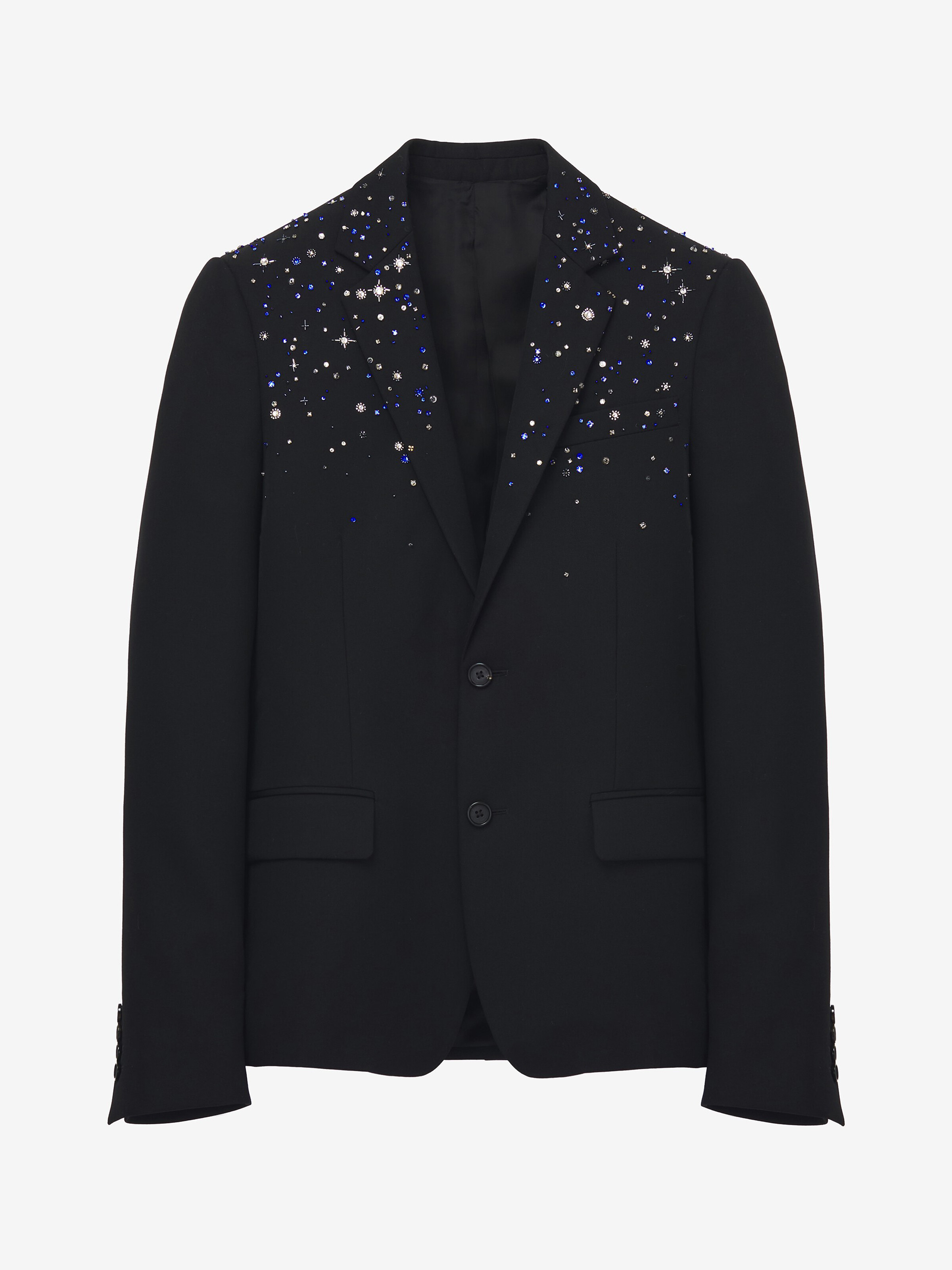 Veste À Boutonnage Simple, Brodée Constellation pour Homme en Noir in 100% Laine | Alexander McQueen - image 1