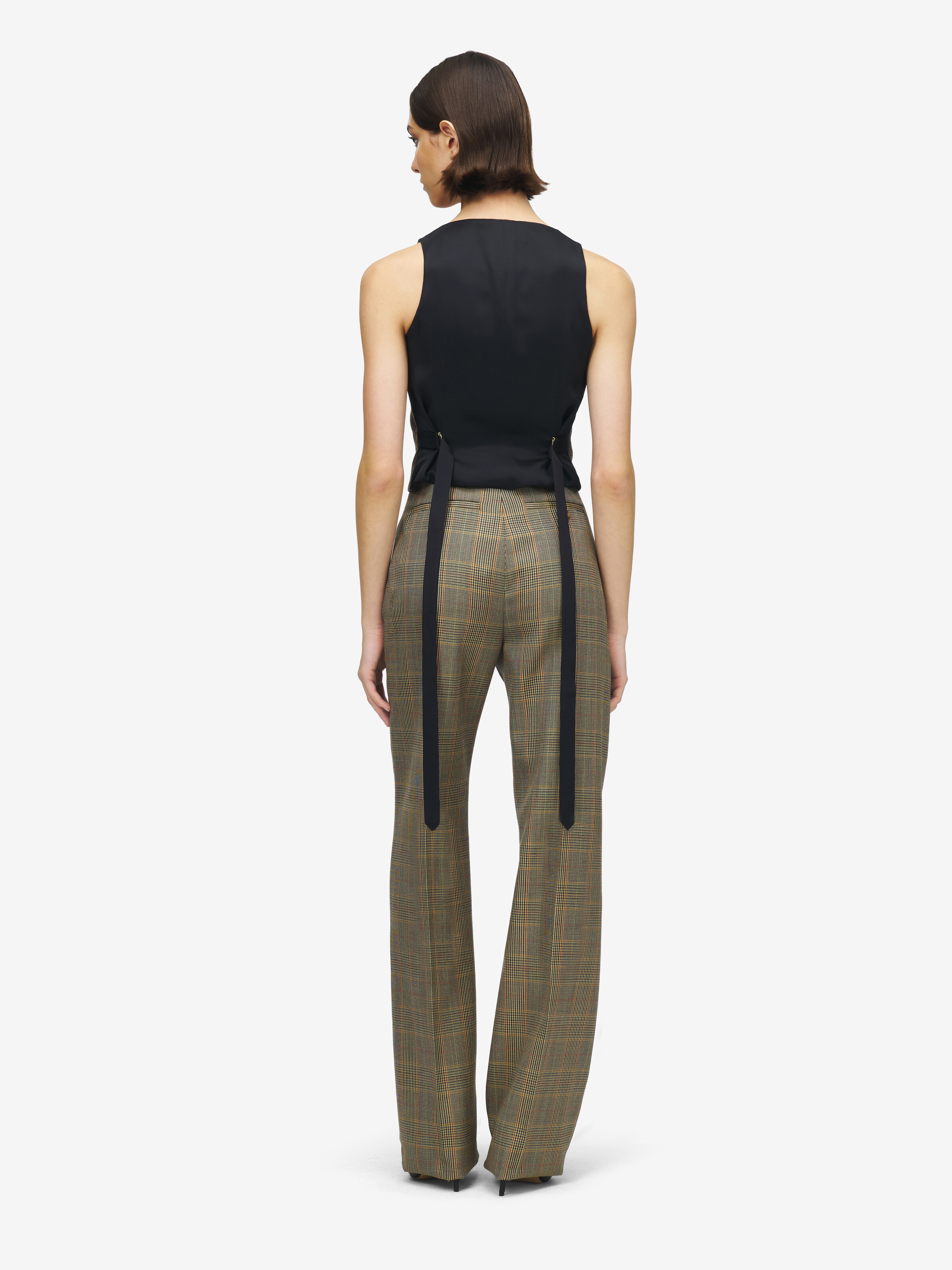 Hochtaillierte Country Check Couture-Hose
