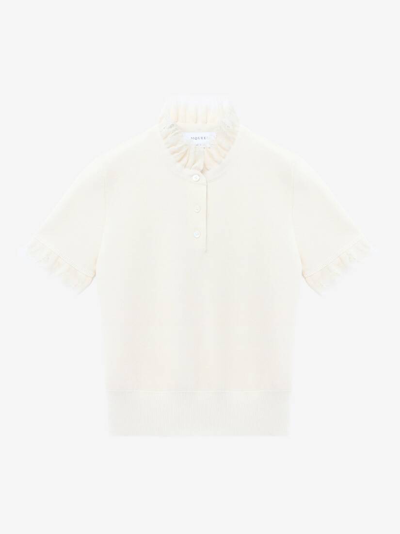 Distressed Ruffle Knit Top | Alexander McQueen - image 1