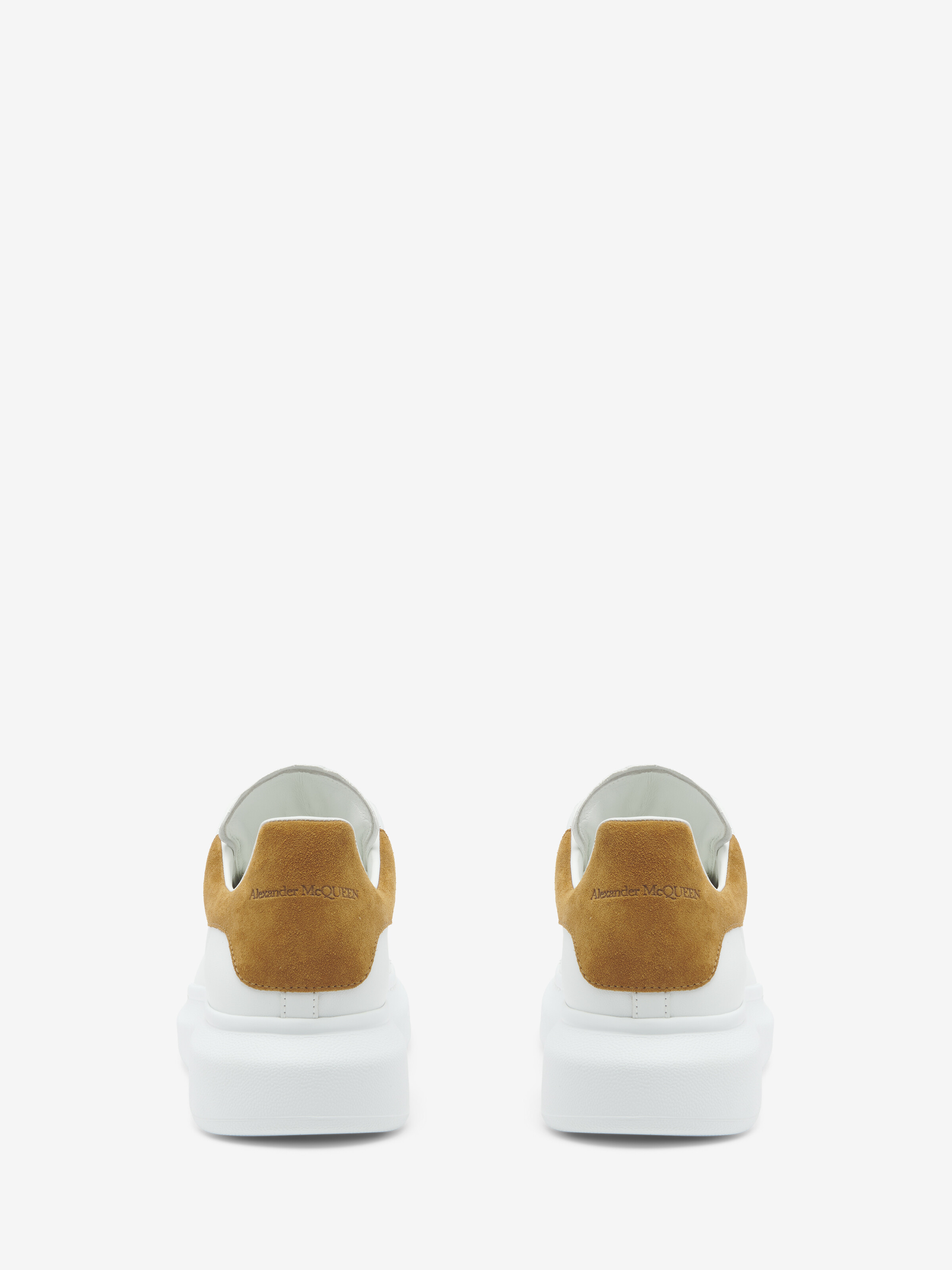 Women's Oversized Sneaker in White/Tan in Calf Leather | Alexander McQueen - image 3