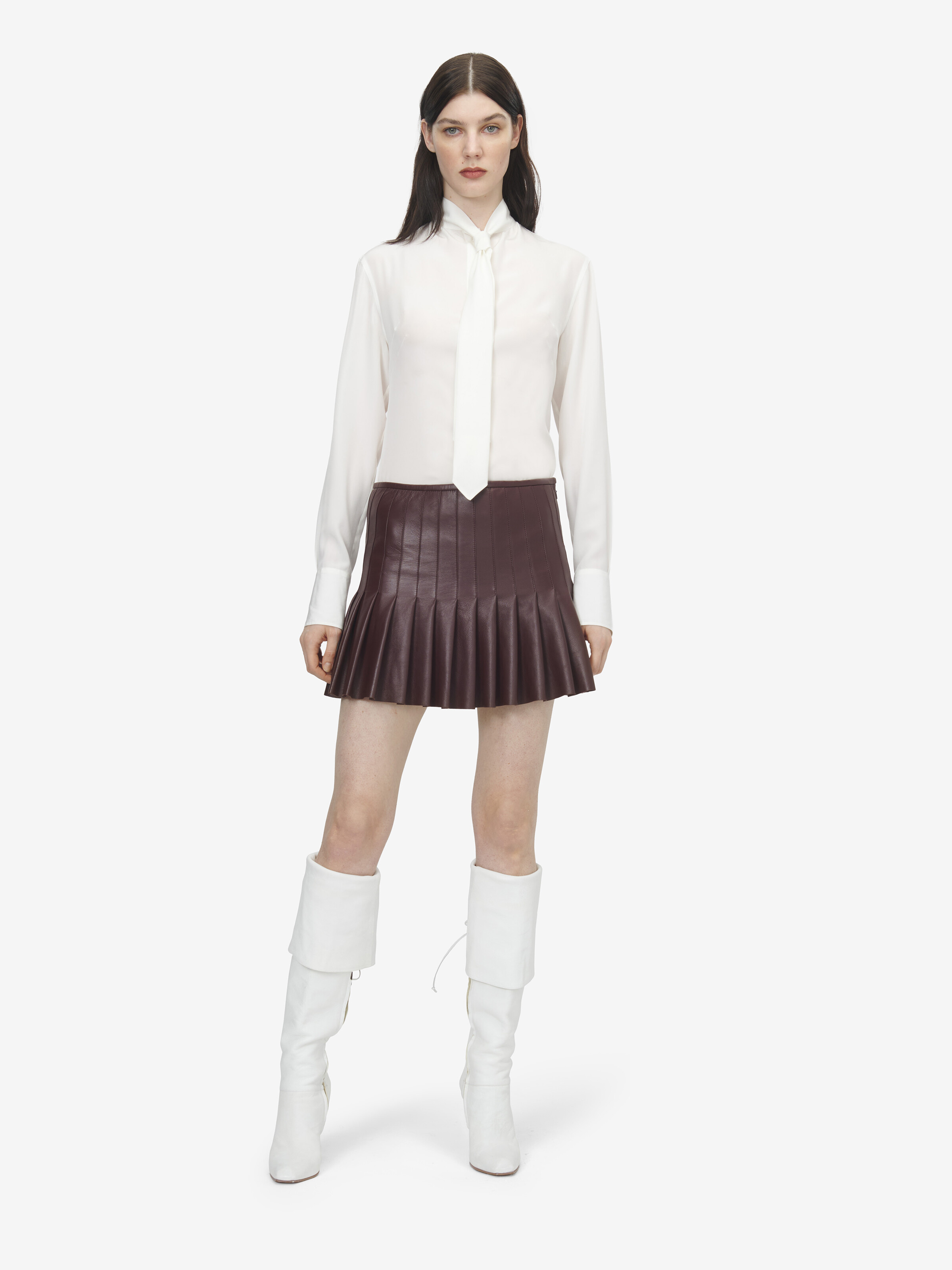 Women's 타이 실크 셔츠 in 아이보리 in 100% 실크 | Alexander McQueen - image 2
