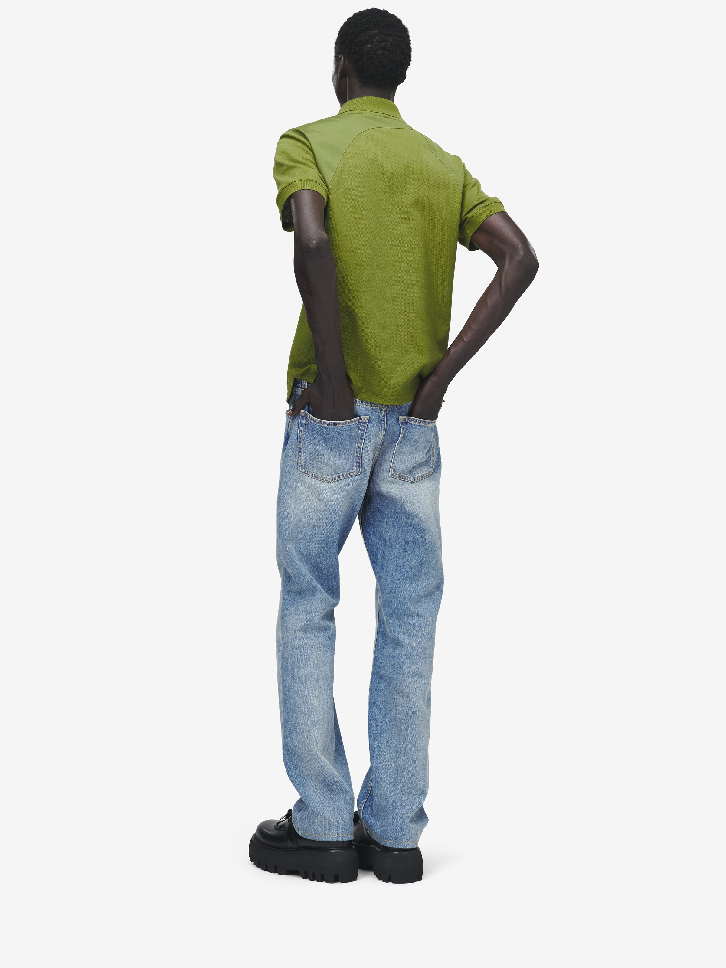 Polo à harnais pour Homme en Vert in 100% Coton | Alexander McQueen - image 4